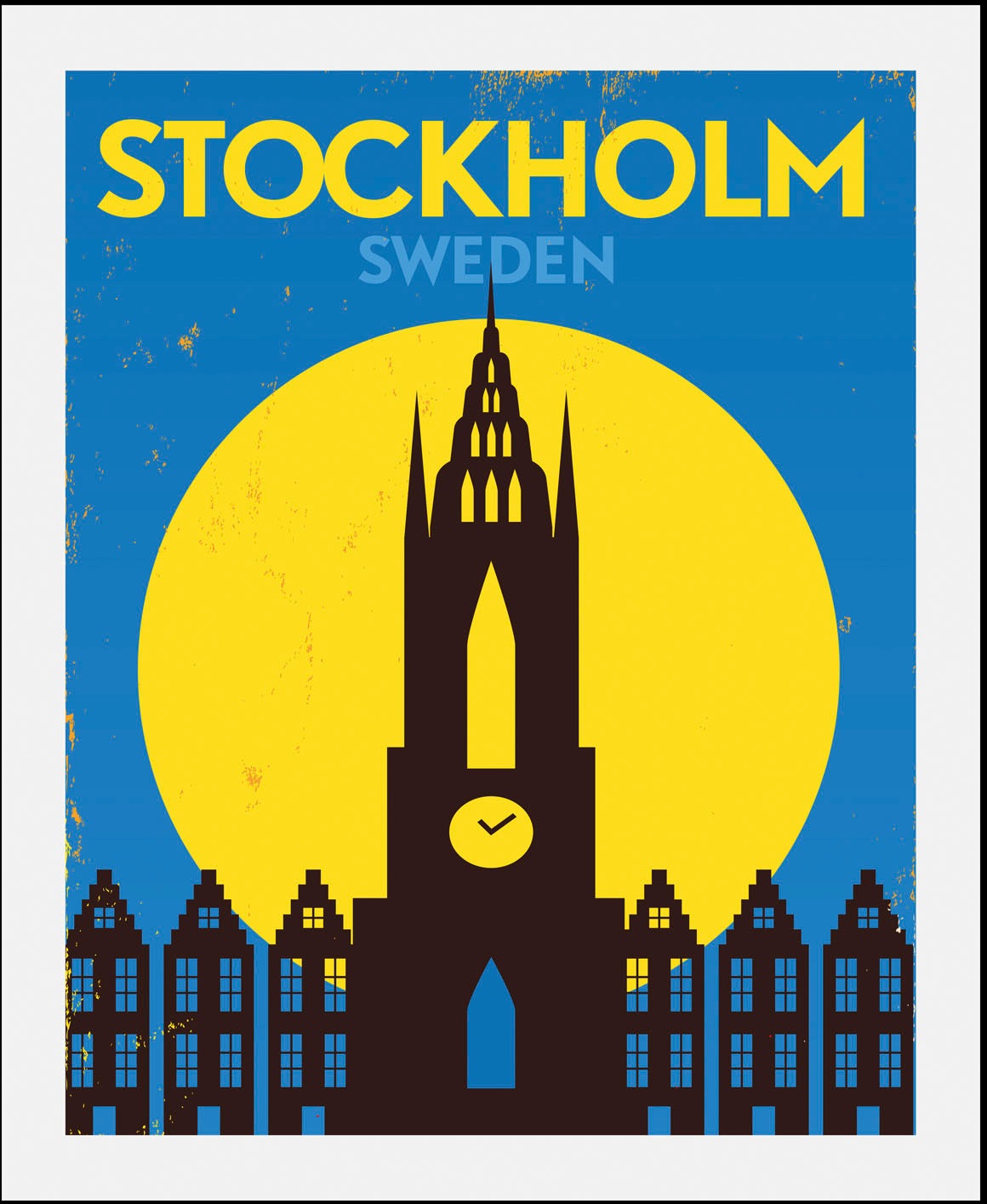 queence Bild »Stockholm«, Stadt-Städte-Gebäude-Schriftzug-Schriftzüge-Schweden, (1 St.), gerahmt