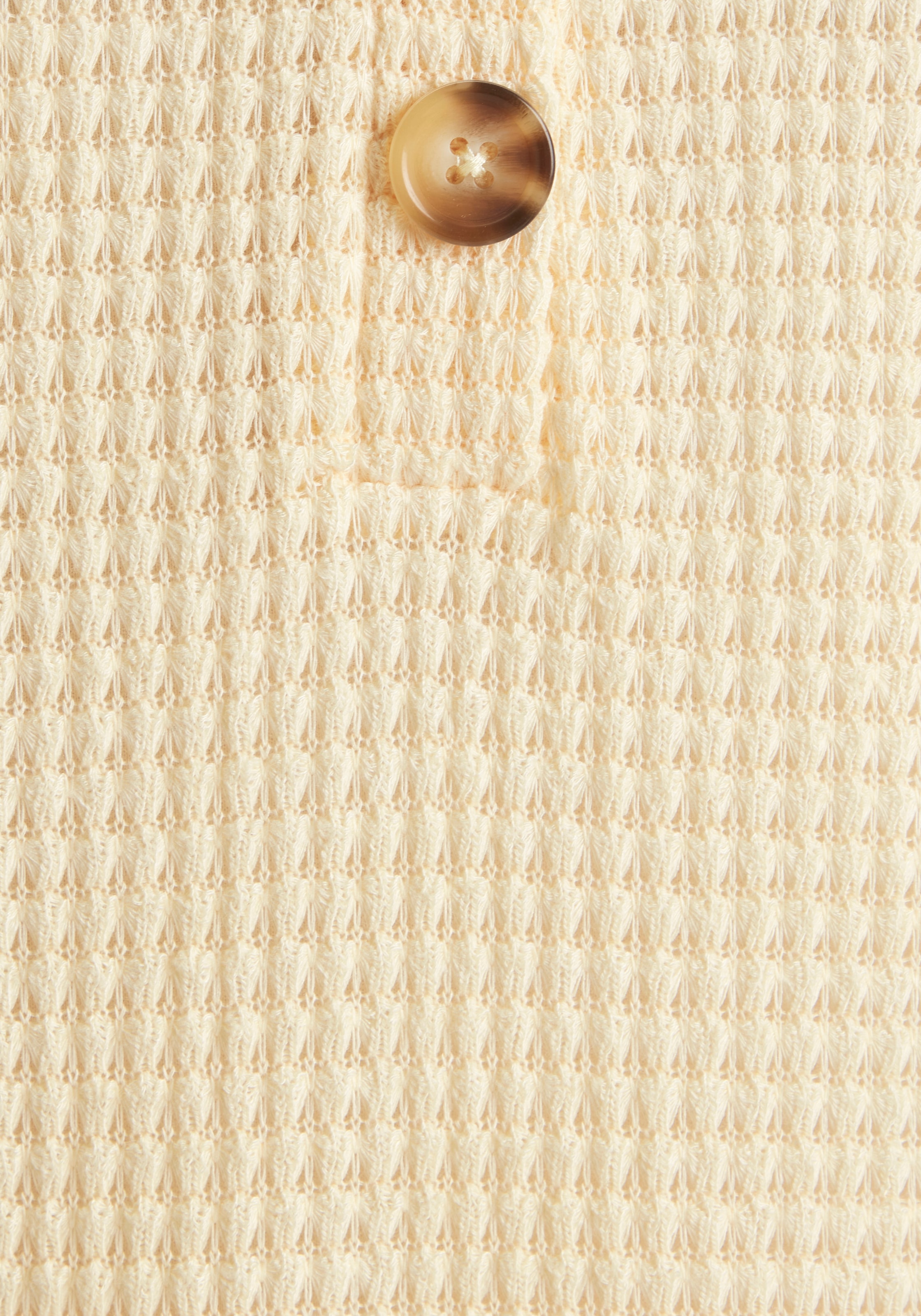 LASCANA T-shirt à capuche »aus sommerlichem Waffelstrick« hoodie d'été avec patte de boutonnage