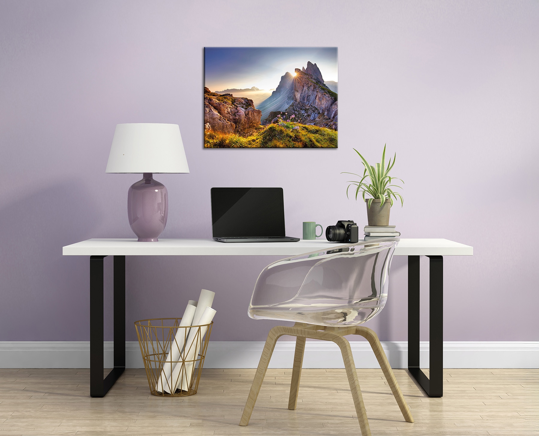 Bönninghoff Bild »Wandbild BERGE SONNENAUFGANG 46x61 cm – Leinwandbild Keilrahmen Deko« Berge | Berge & Alpenbilder | Natur auf Keilrahmen gespannt