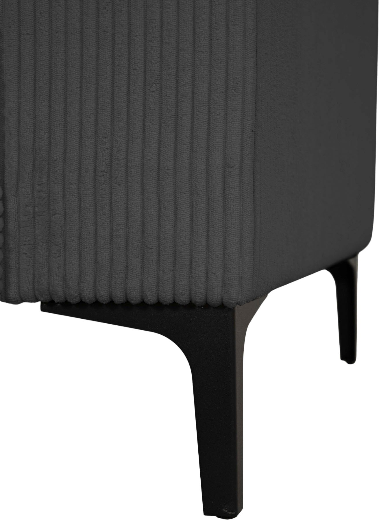 Home affaire Ecksofa »Tournon L-Form, Breite 232 cm, Breitcord« Designsofa im nordischen Stil, Wellenunterfederung, Metallfüsse