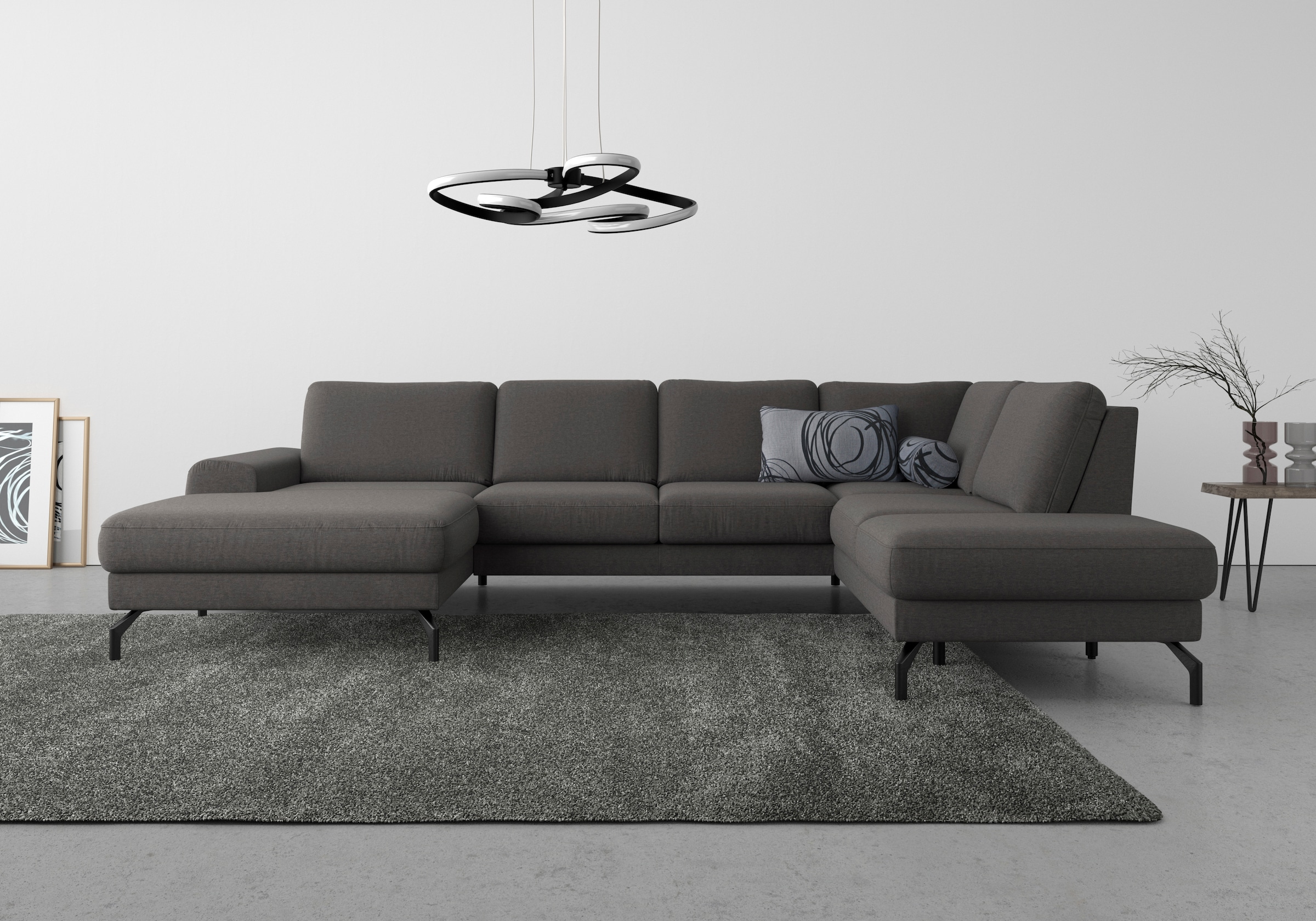 sit&more Wohnlandschaft »Cinturo U-Form« inklusive Sitztiefenverstellung und Federkern, Sitzhöhe 48 cm