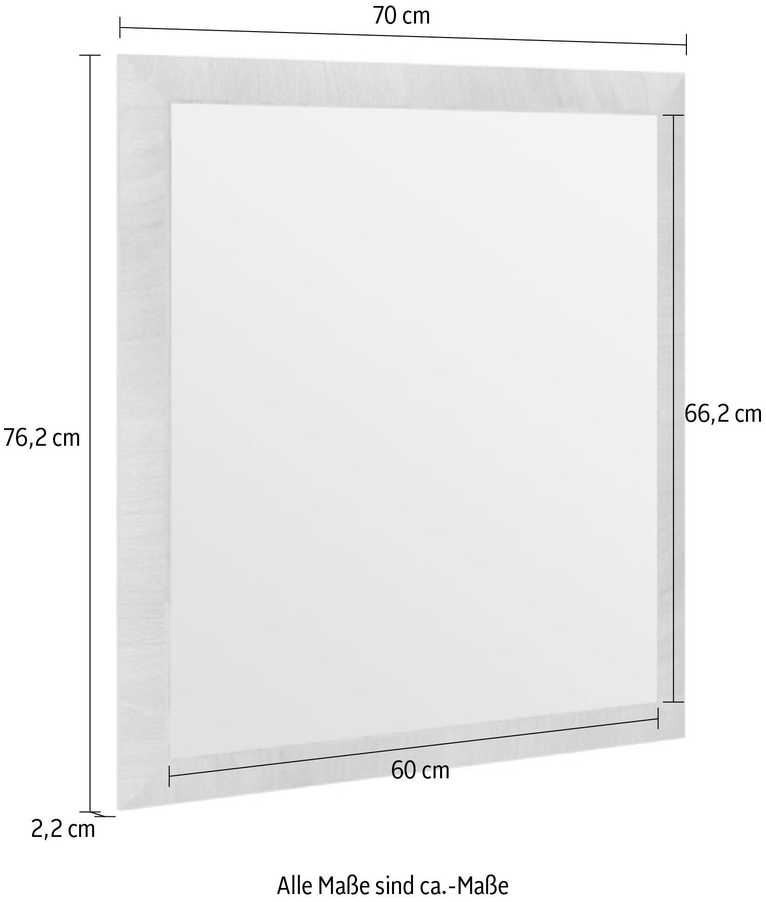 GOODproduct Miroir mural »Gala« Largeur 70 cm, avec cadre