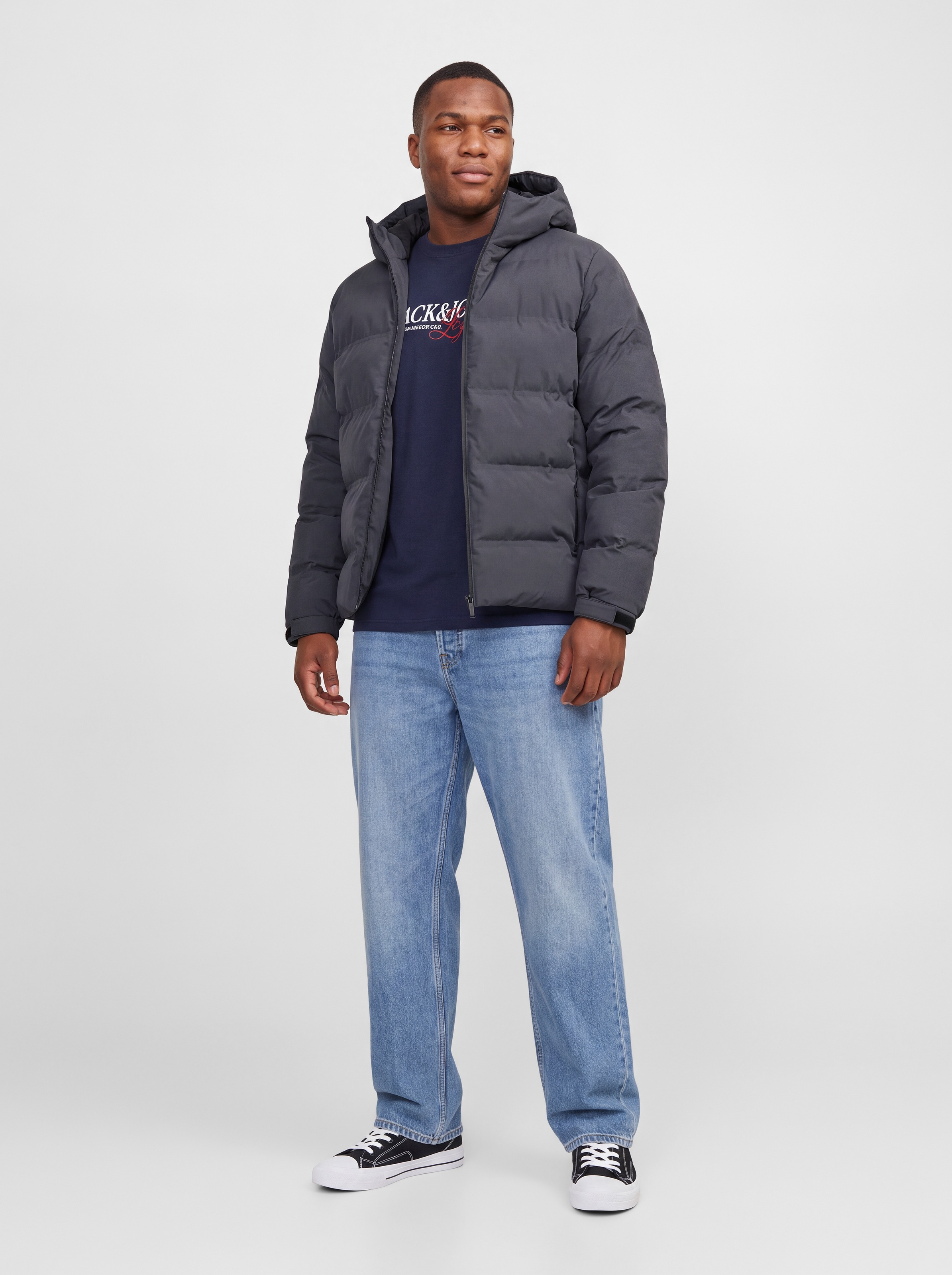 Jack & Jones PlusSize Veste matelassée »JJSAGE PUFFER JACKET BF PLS« avec capuche Kunstfaser, regular fit