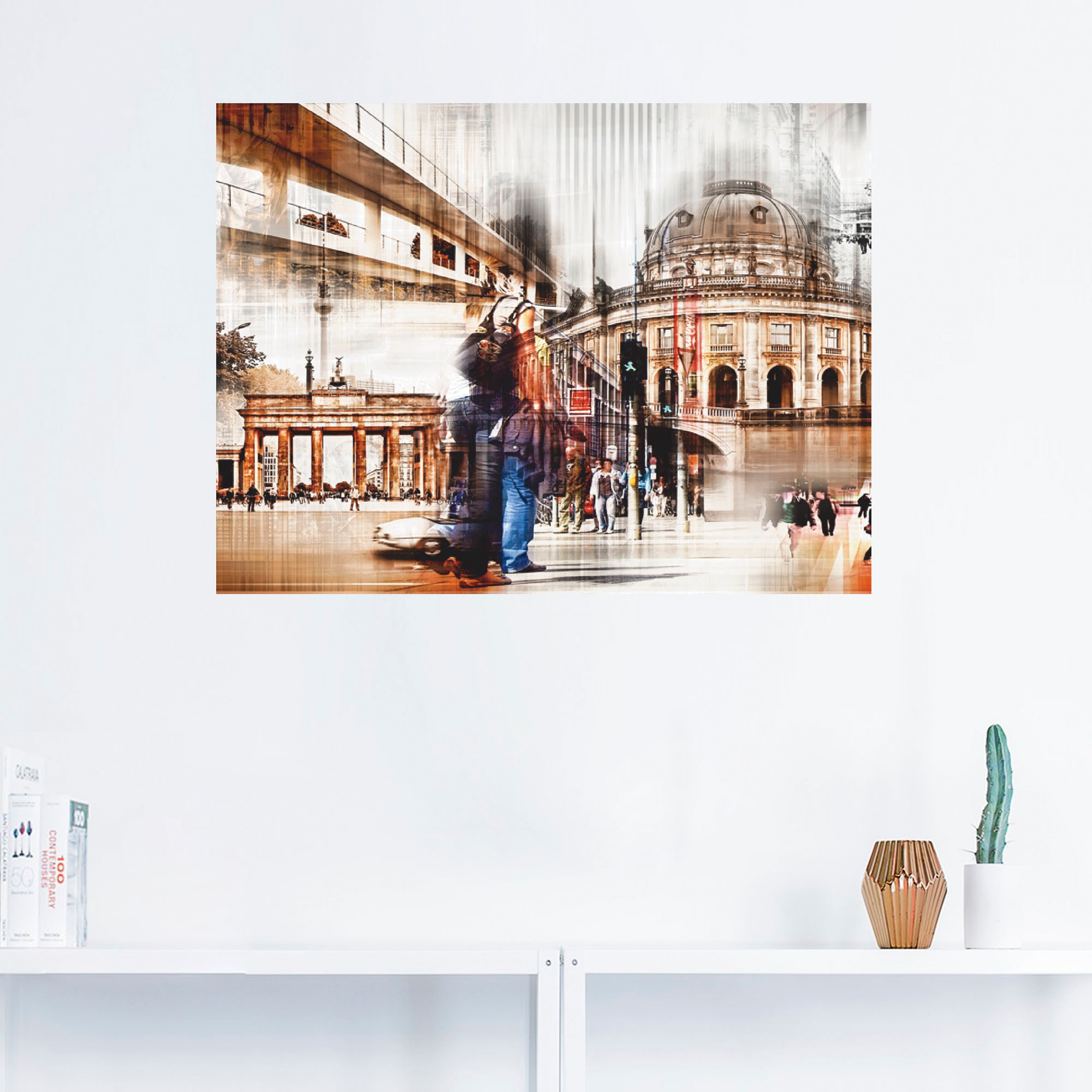 Poster Artland als »Berlin versch. Wandaufkleber Collage St.), II«, günstig Leinwandbild, Wandbild (1 kaufen Skyline Gebäude, in oder Grössen