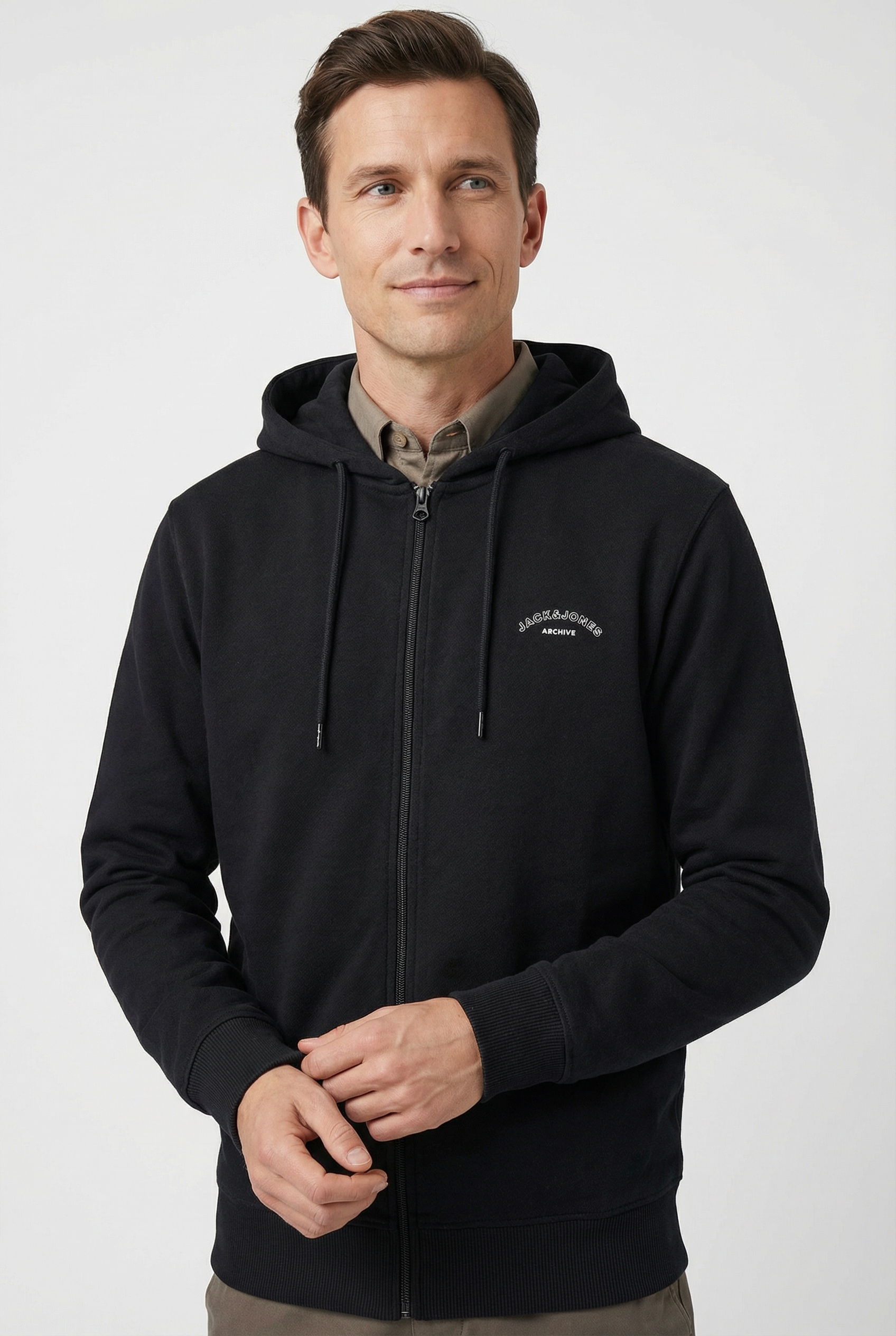 Image of Jack & Jones Kapuzensweatjacke "JJCOLLEGE LOGO SWEAT ZIP HOOD"