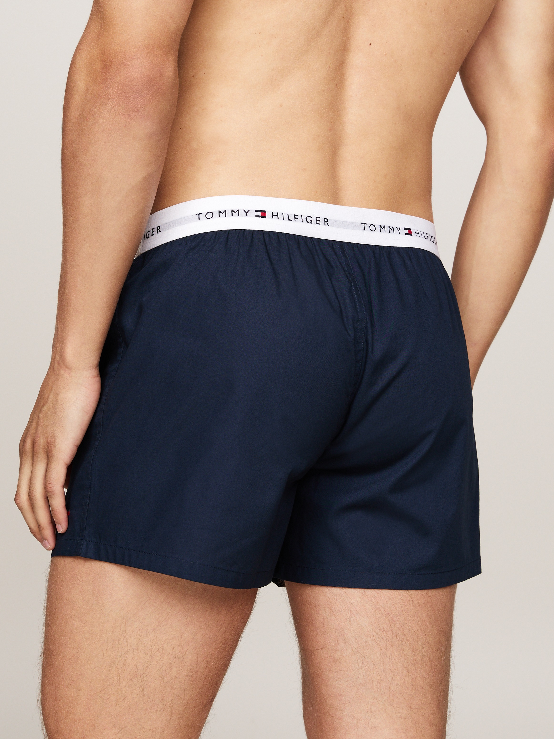 Tommy Hilfiger Underwear Webboxer »2P WOVEN BOXER«, (Packung, 2 St., 2er), mit Logobund