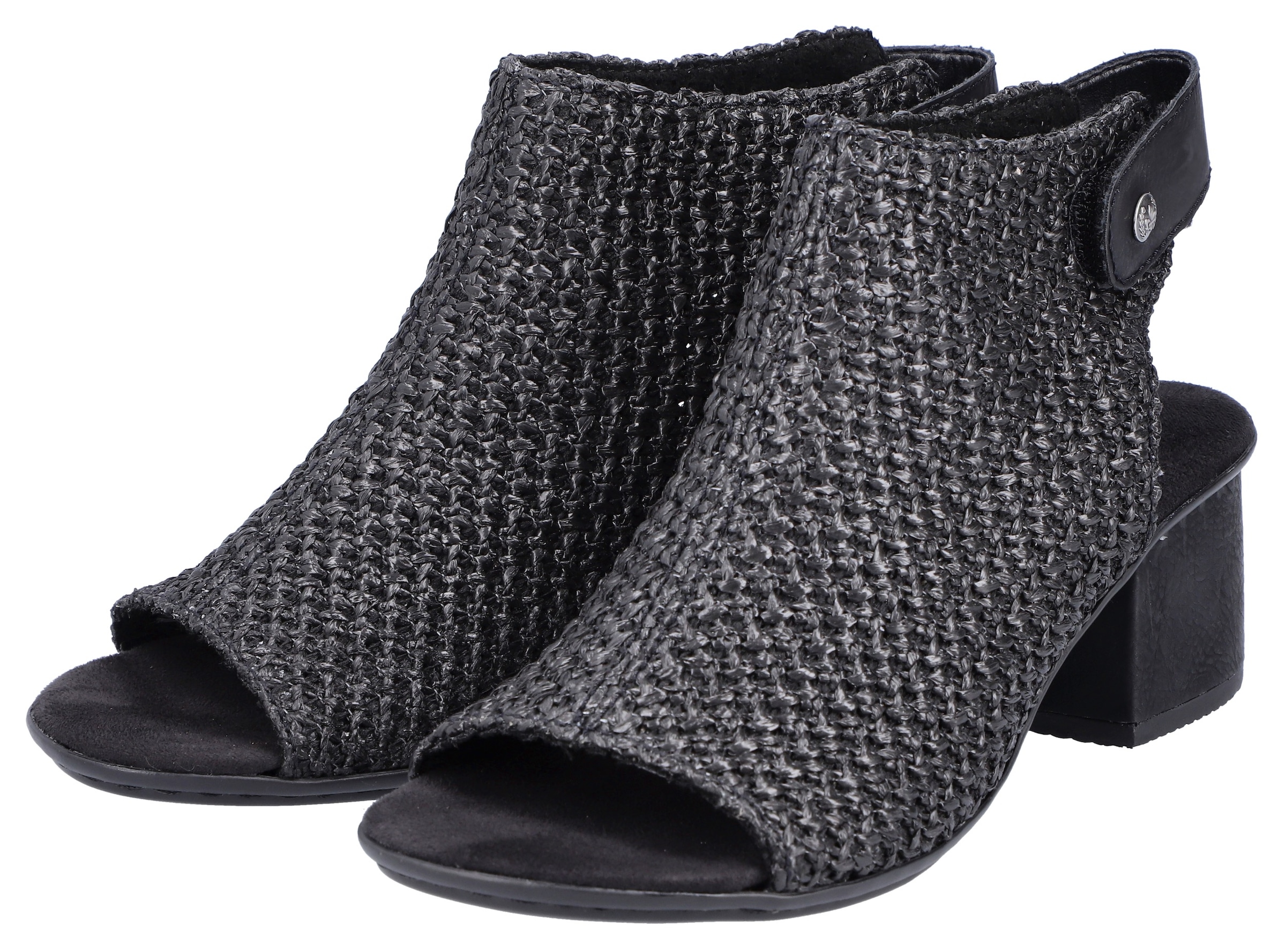 Image of Rieker Sandalette, Sommerschuh, Sandalette, Blockabsatz, in modischer Flecht-Optik