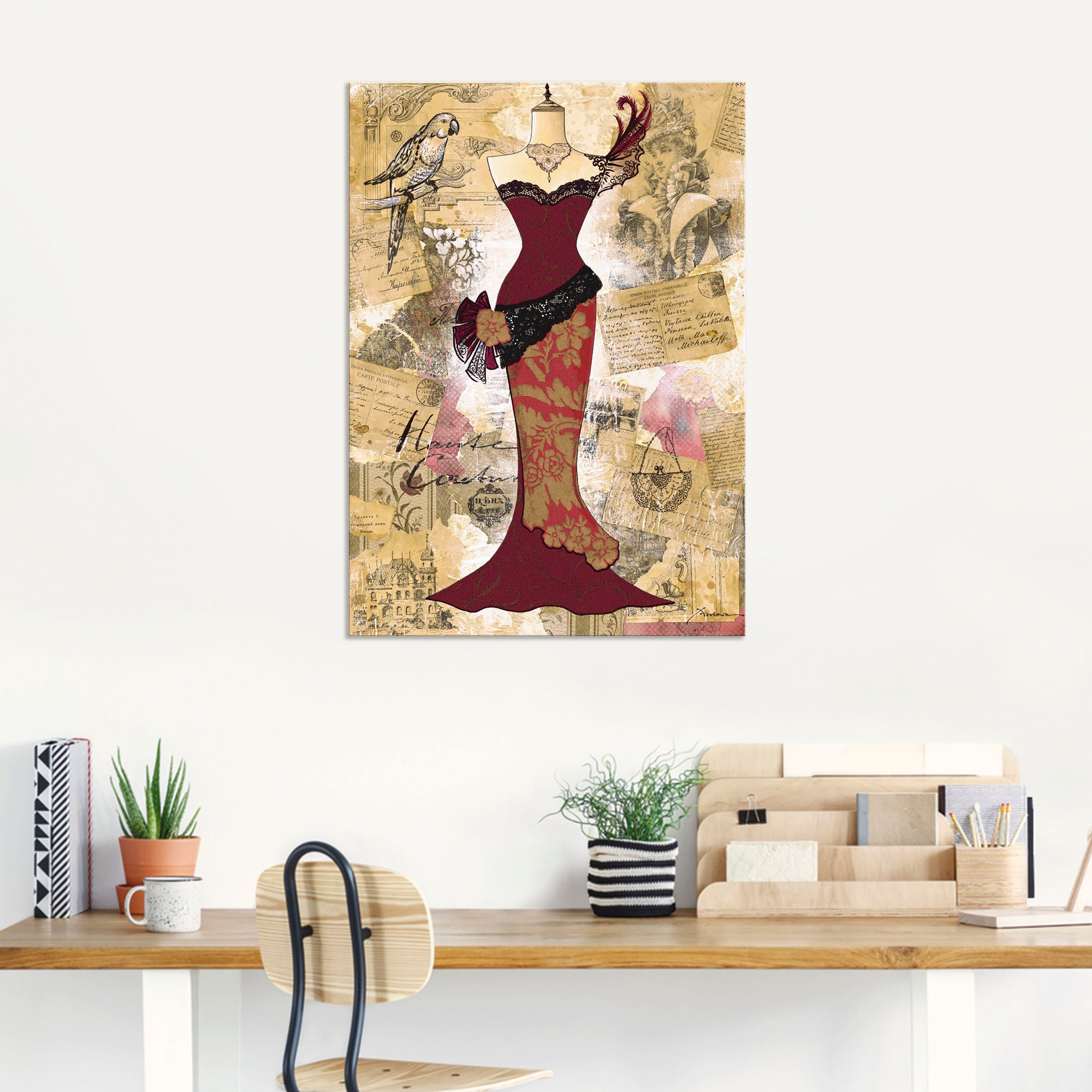 Artland Wandbild »Antikes Kleid - Collage«, Mode, (1 St.), als Alubild, Outdoorbild, Leinwandbild, Poster in verschied. Grössen
