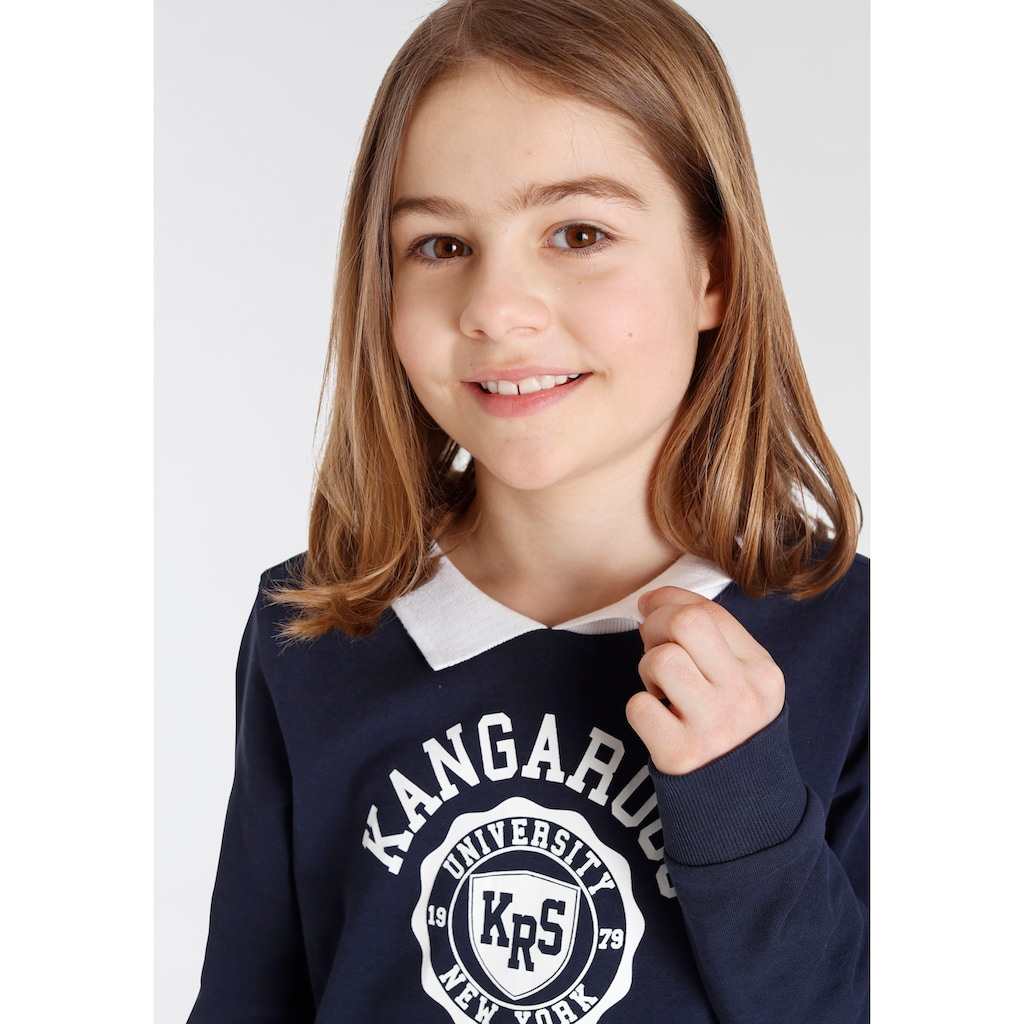 KangaROOS Sweatshirt »für Mädchen«, in kurzer Form mit Polokragen