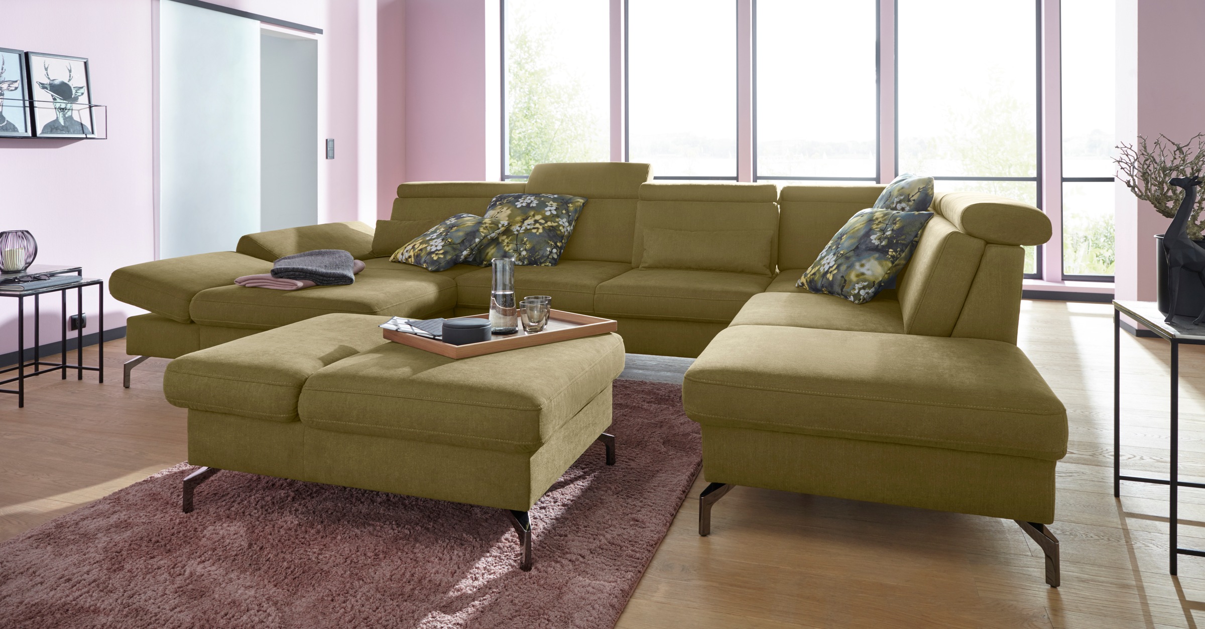 sit&more Hocker »Brisbane«, Fusshöhe 15 cm, mit Federkern und Klappfunktion