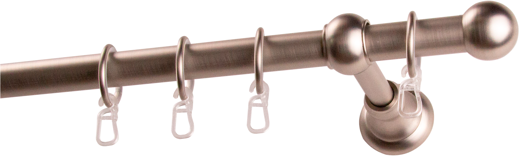GARESA Gardinenstange "ANDREA" Ø 20 mm 1 läufig-läufig Wunschmaßlänge Vorhanggarnitur, verlängerbar, Endknopf Kugel kurz, mit Ringen