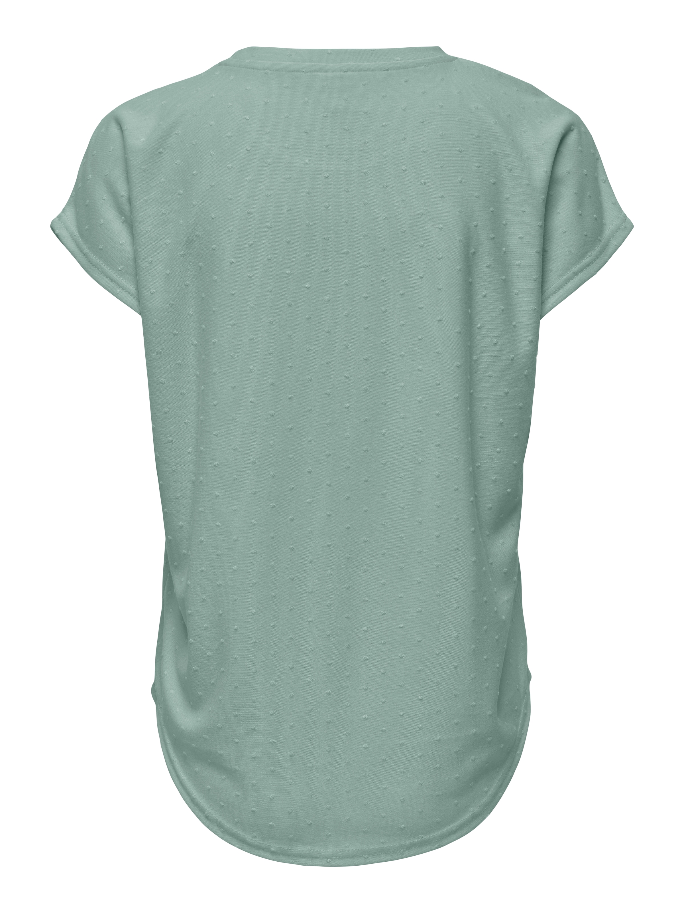 ONLY Kurzarmshirt »ONLMOLLY S/S O-NECK DOBBY TOP JRS« Materialmix, regular fit, Rundhals