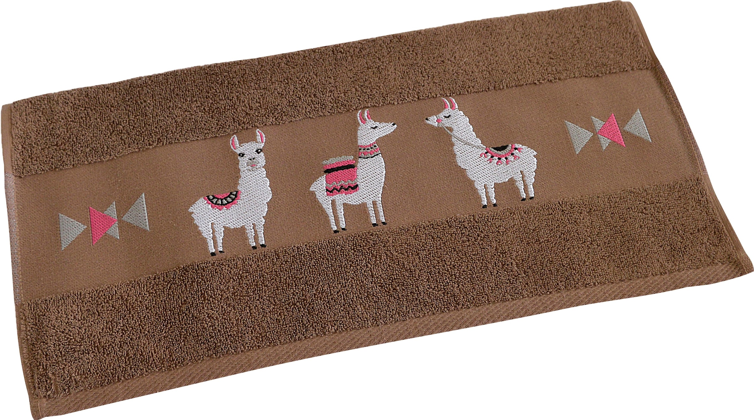 Dyckhoff Handtuch Set »Lama« 3 Stk. Walkfrottier mit Lamabordüre; 2 Handtücher (50x100cm), 1 Duschtuch (70x140cm)