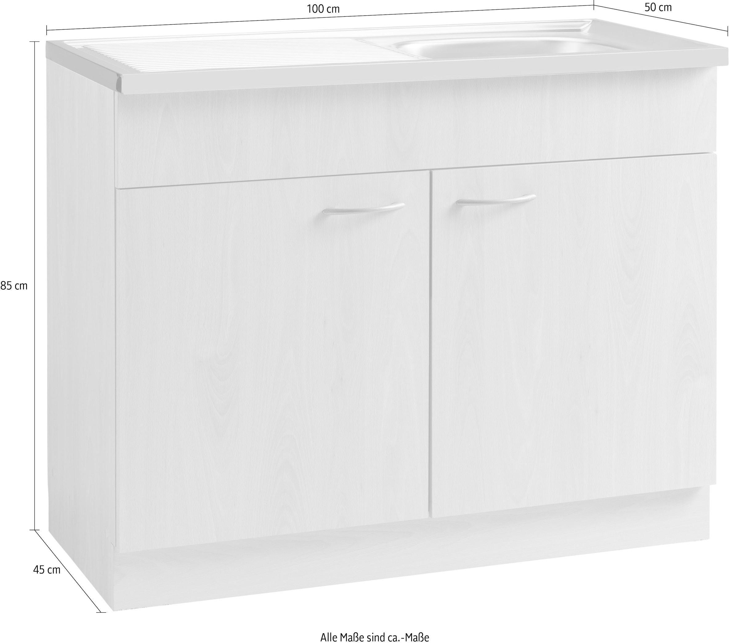 breit ♕ wiho versandkostenfrei Auflagespüle »Kiel«, mit 100 Küchen auf Spülenschrank cm
