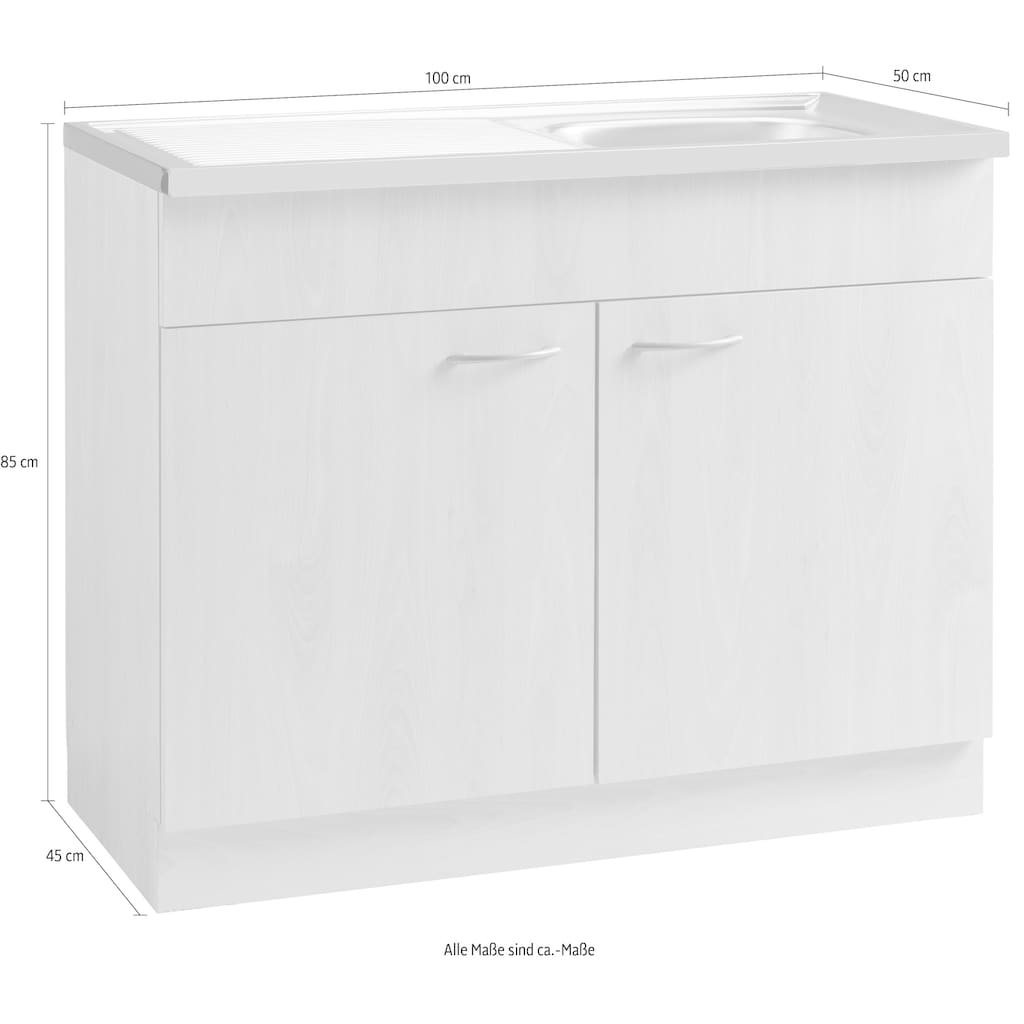 wiho Küchen Spülenschrank »Kiel«, 100 cm breit mit Auflagespüle