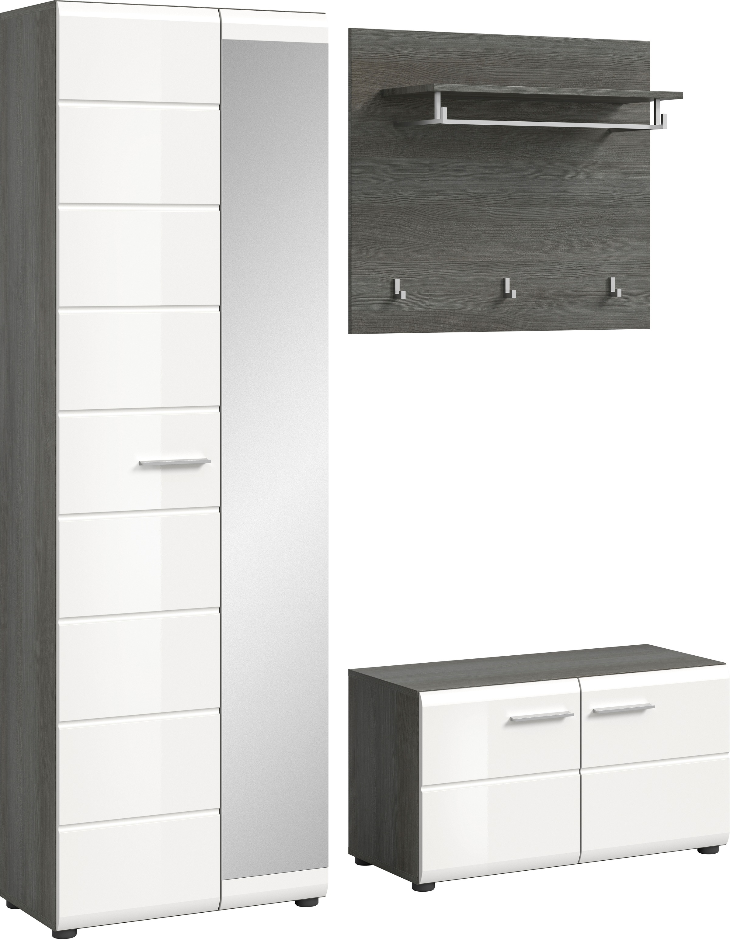 Image of Home affaire Garderoben-Set "Rumba, 3-teilig, Breite 155 cm, Hochglanz Front, bestehend aus:" 3 Stk. tlg.