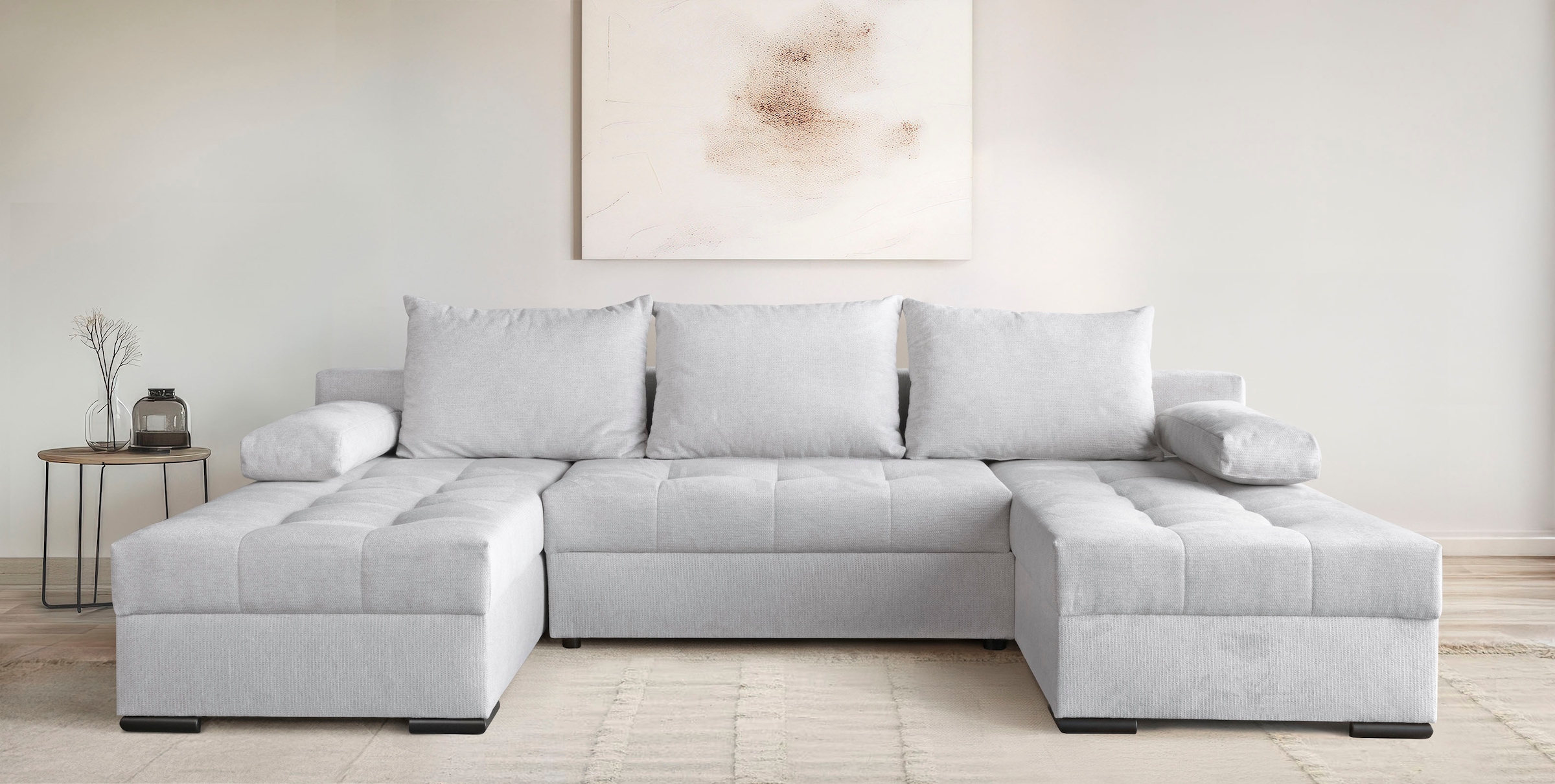 GOODproduct Paysage de salon »Home System U-Form, von B: 269-352 cm wählbar, 6 Varianten zur Auswahl« Bettfunktion, Bettkasten & Zierkissen, Federkern