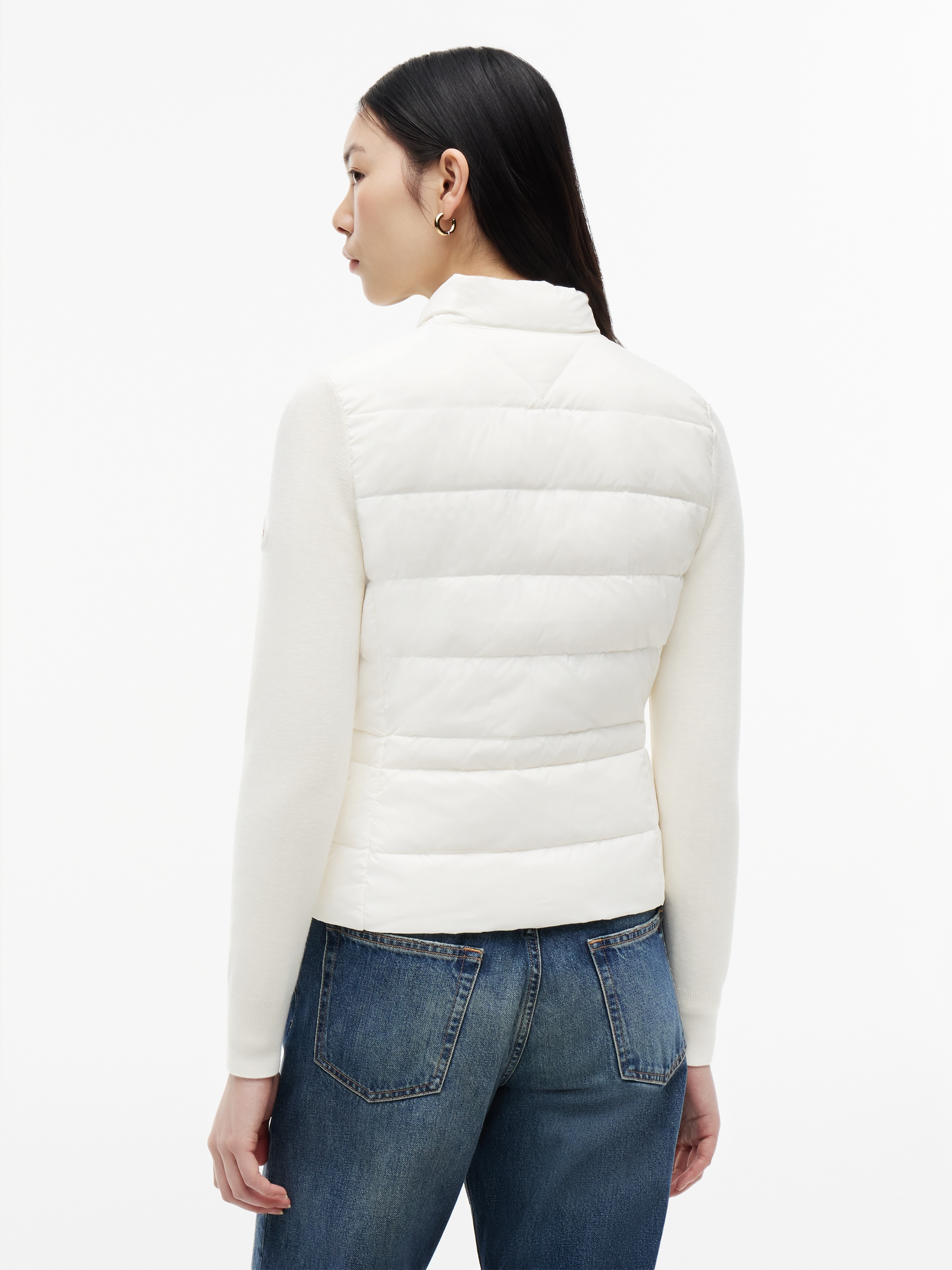 Tommy Hilfiger Doudoune »LW DOWN KNIT MIX JACKET« sans capuche col montant, mélange de matières avec qualité matelassée
