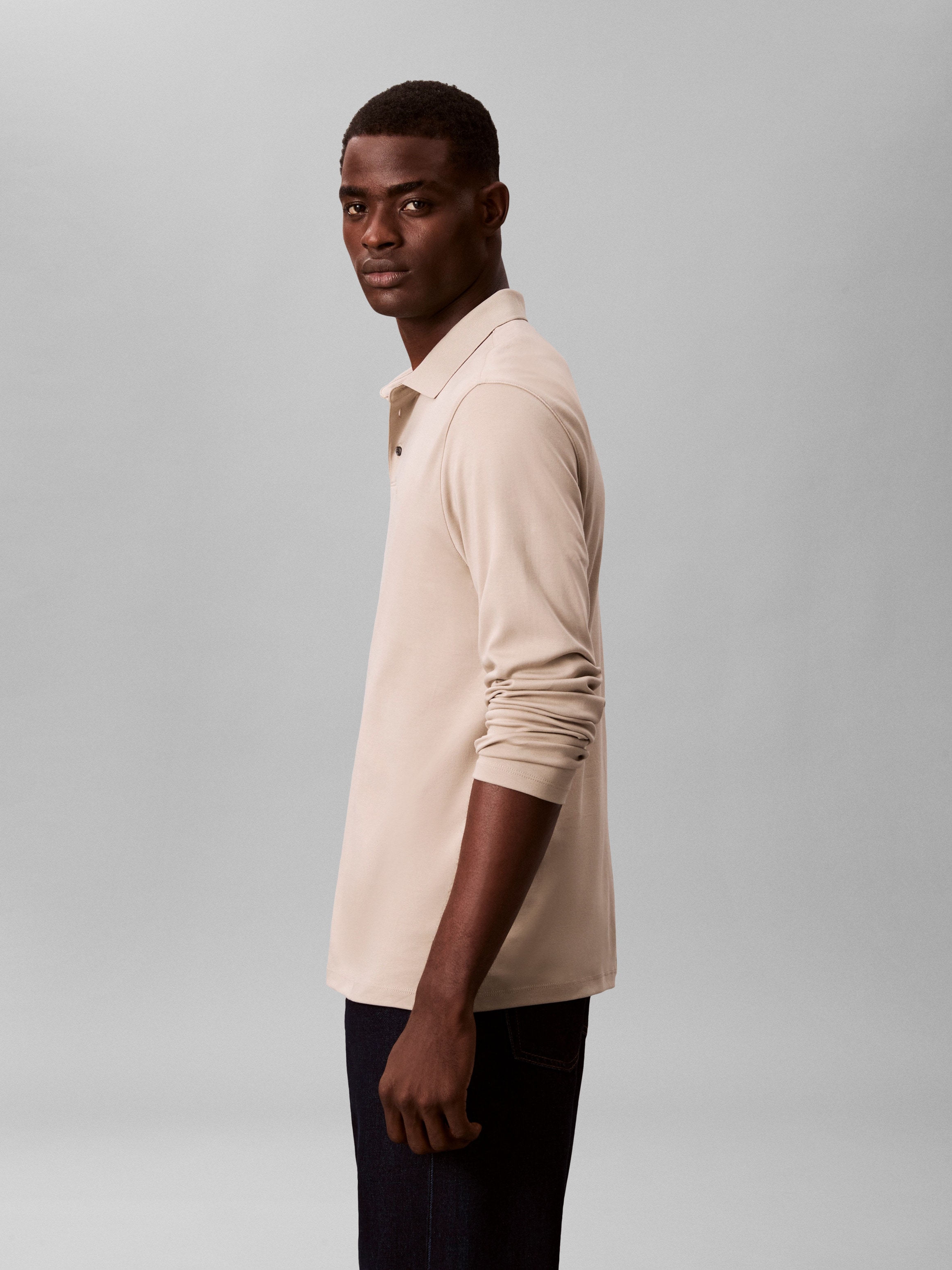 Calvin Klein Polo à manches longues »LS SUPIMA COTTON SOLID POLO« regular fit mit Rundhalsausschnitt