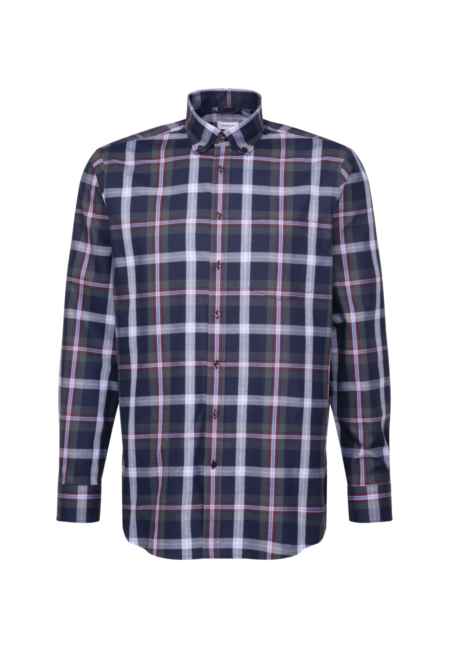 seidensticker Flanellhemd »Regular«, Regular Langarm Button-Down-Kragen Karo