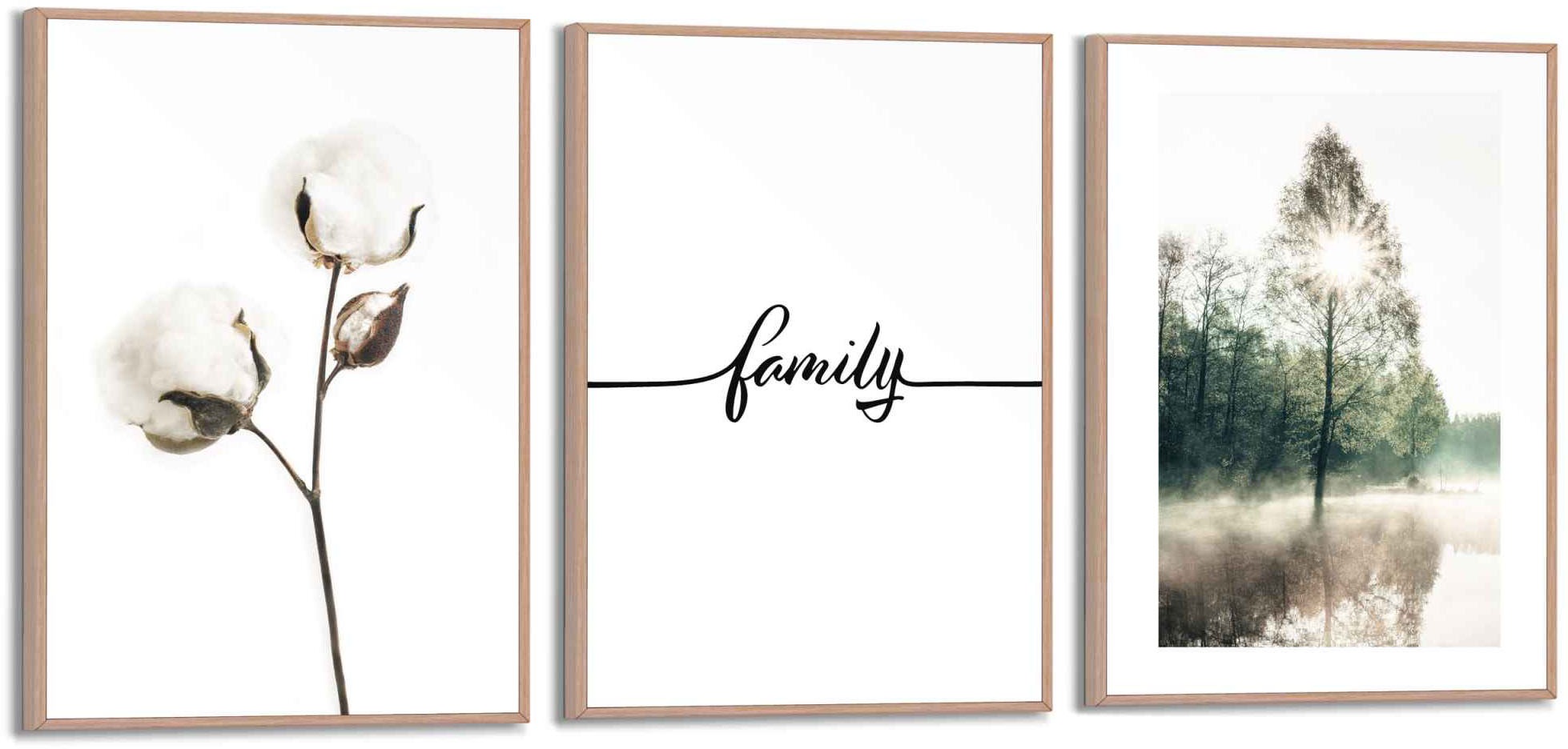 Image of Reinders! Wandbild »Glück Natur - Familien - Zusammen - Trockenblume«, (3 St.) bei Ackermann Versand Schweiz