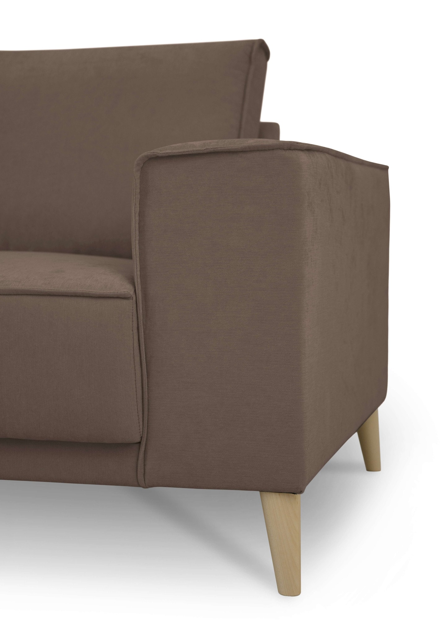 GOODproduct Paysage de salon »Oland Skandi, weicher Chenille-Stoff« U-Form, 342 cm, Wellenunterfederung, Skandi-Design, Massivholzfüsse