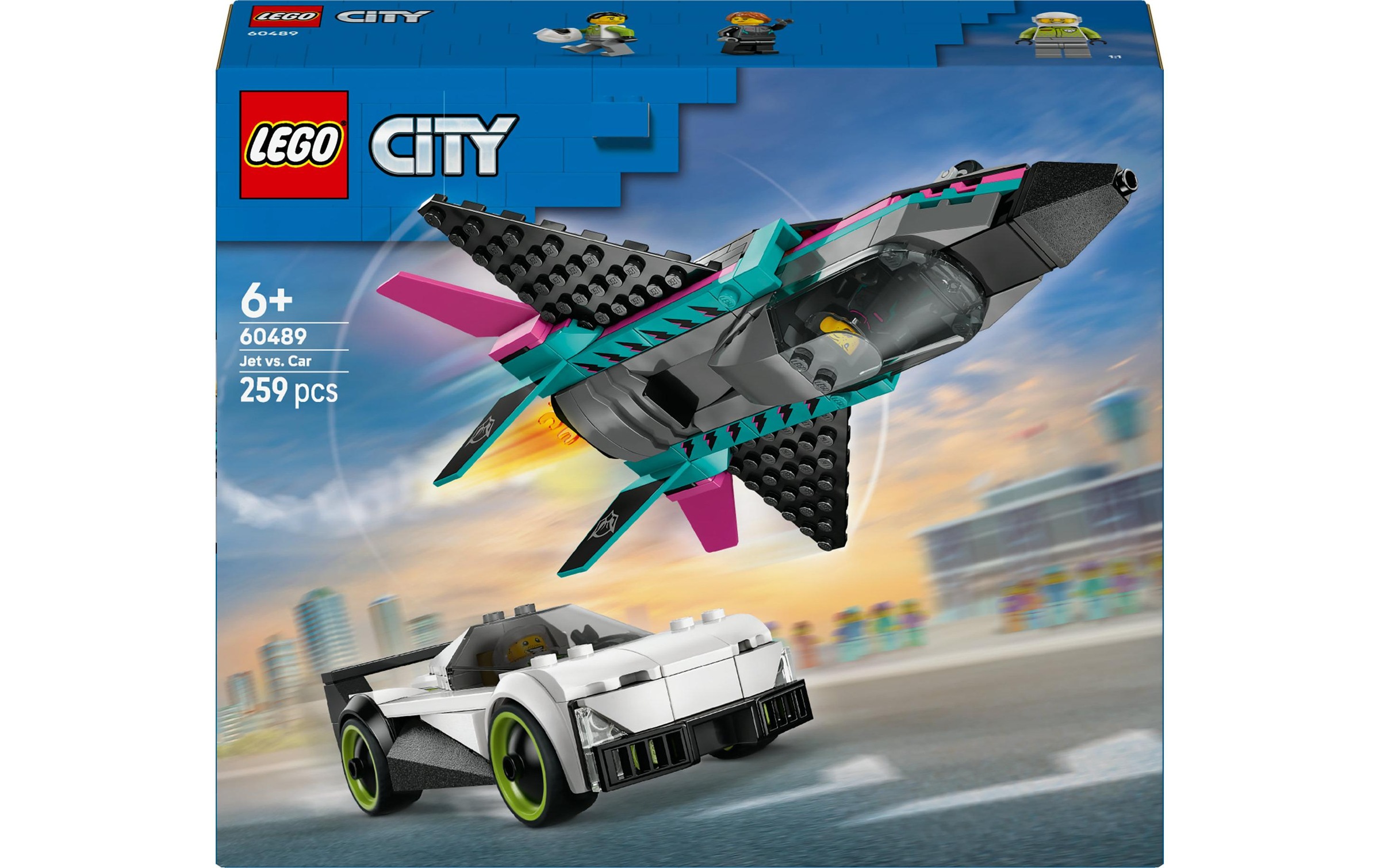 Image of Konstruktionsspielsteine "City Düsenflieger vs. Rennauto 60489" Kategorie: Fahrzeug