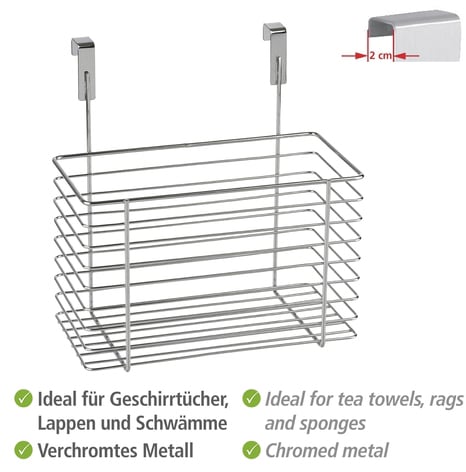 WENKO Einhängekorb, chrombeschichtetes Metall, ideal für hohe Utensilien