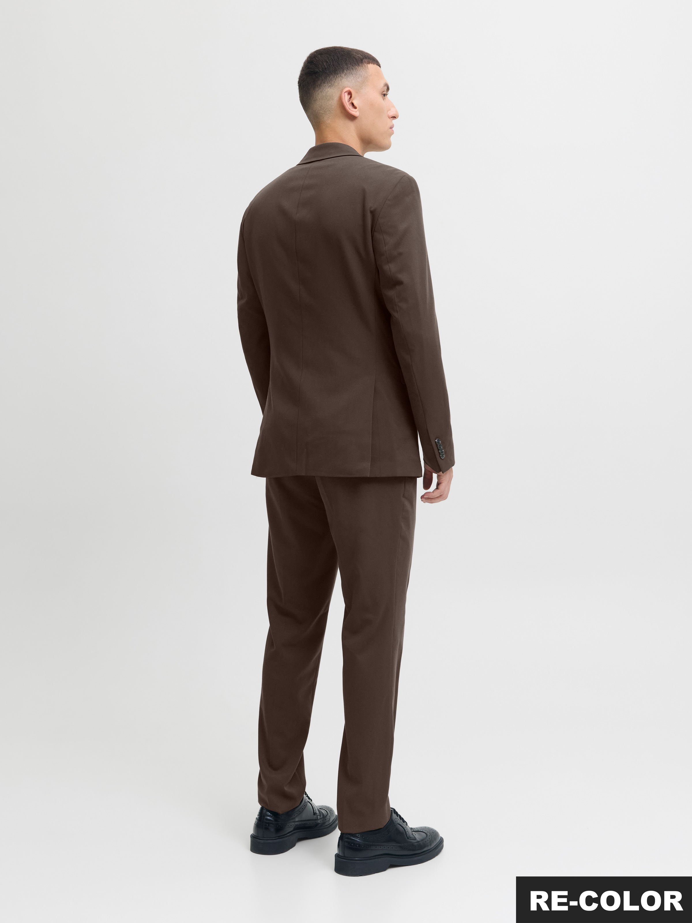 Jack & Jones Anzug »JPRFRANCO Extra schmal, pflegeleicht, stilvoll mit fallendem Revers«, (Packung, 2 tlg.), slim fit, unifarben, modisch, slim fit, Kunstfaser