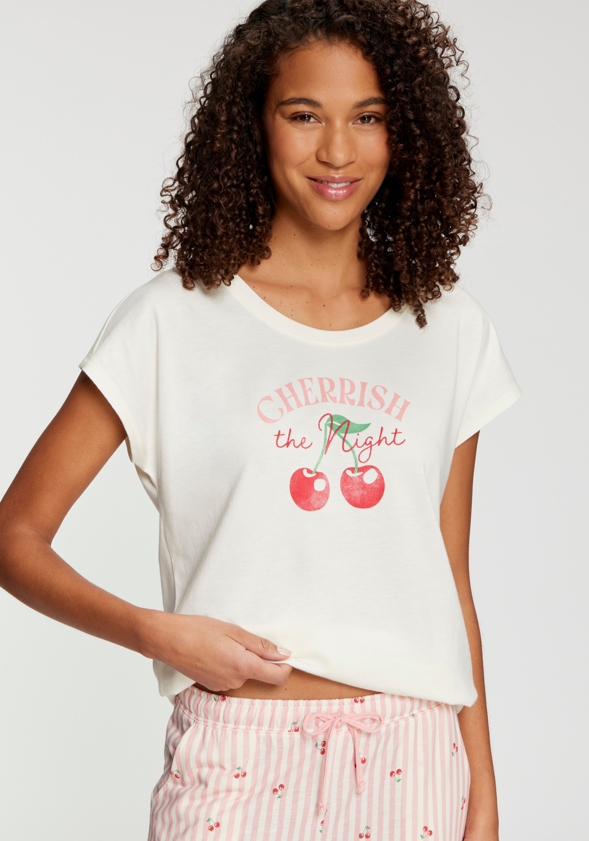 Vivance Dreams Pyjamaoberteil mit Frontprint
