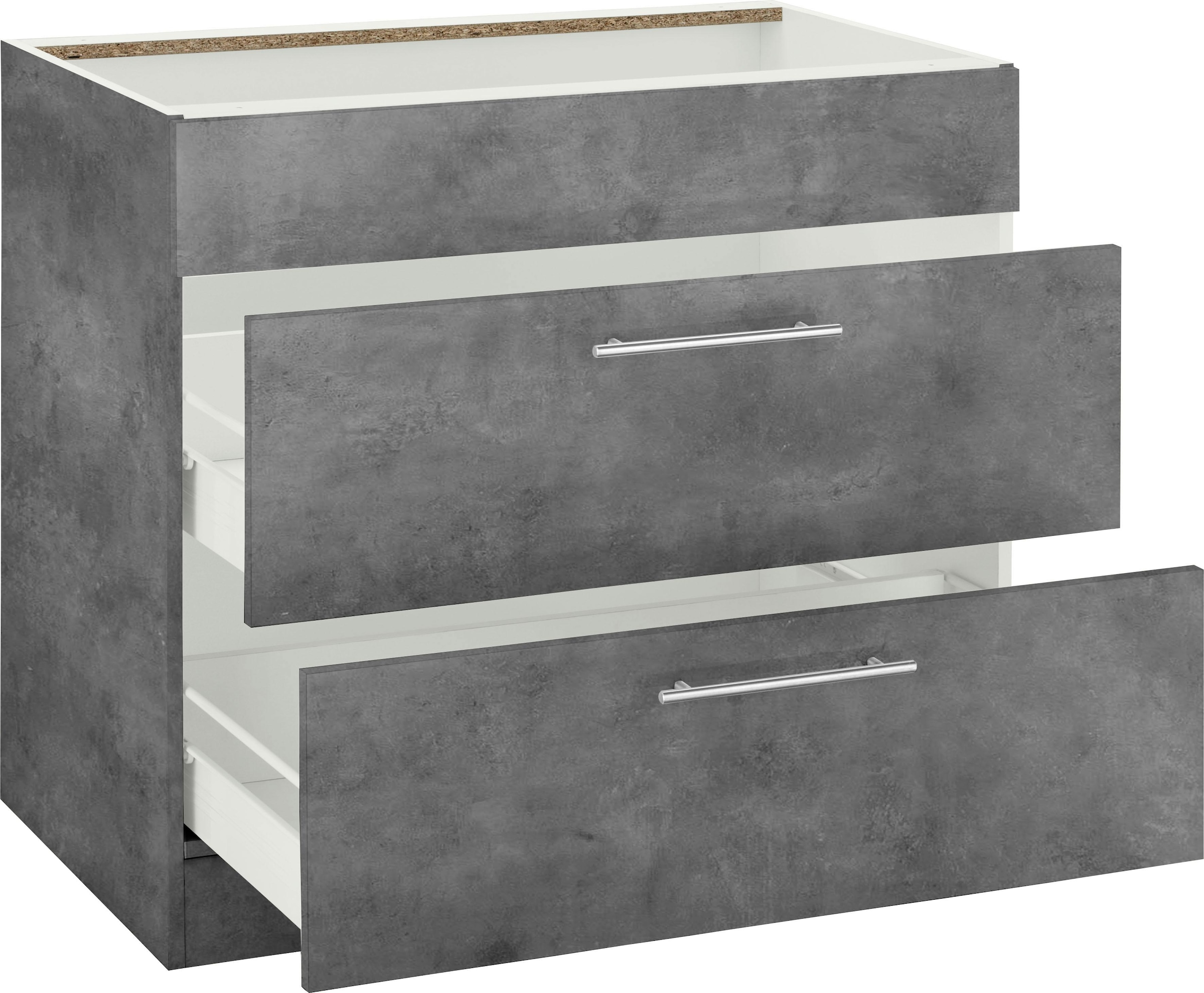 wiho Küchen Armoire d'encastrement pour table de cuisson »Cali« 90 cm breit, ohne Arbeitsplatte