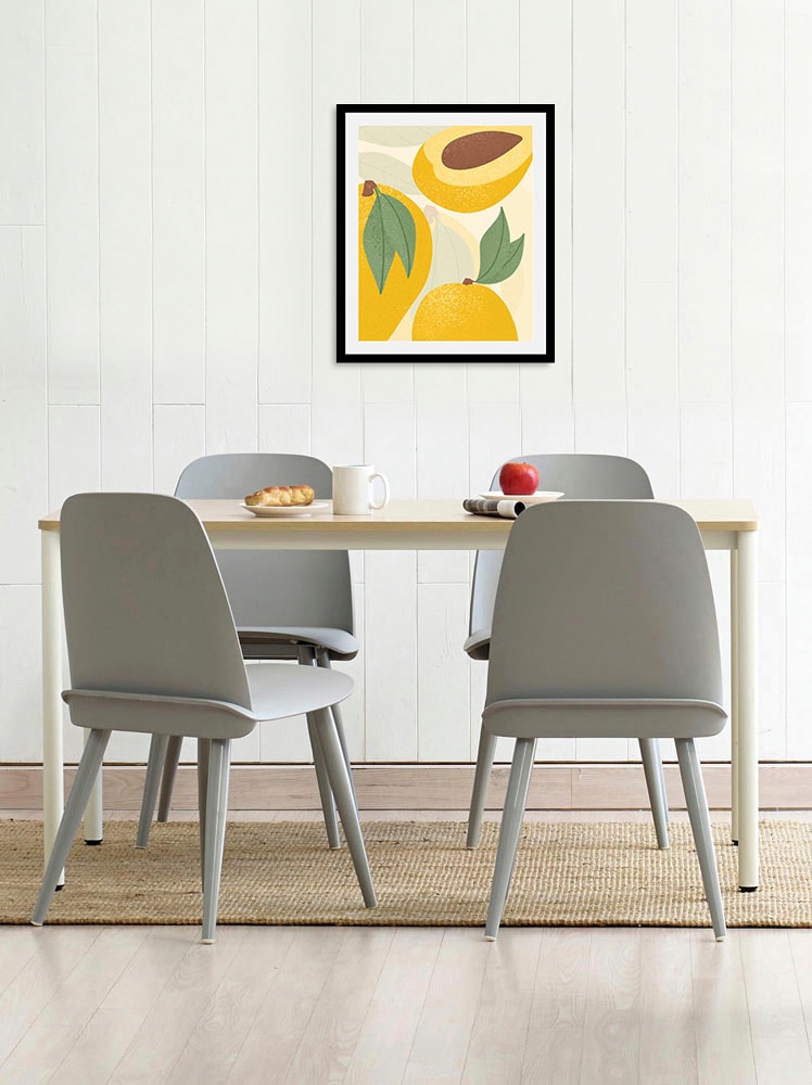 Image of queence Bild "Floki" Abstrakt Essen Kunst Lebensmittel Obst Obst Bilder 1 Stk. tlg. gerahmt