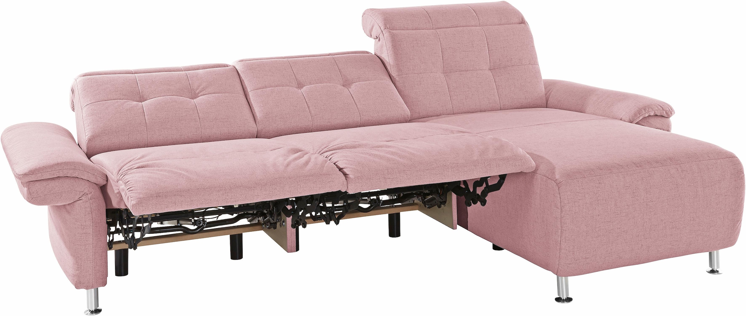 Places of Style Ecksofa »Manhattan L-Form«, 2 Sitze mit elektrischer Relaxfunktion, verstellbare Armlehnen