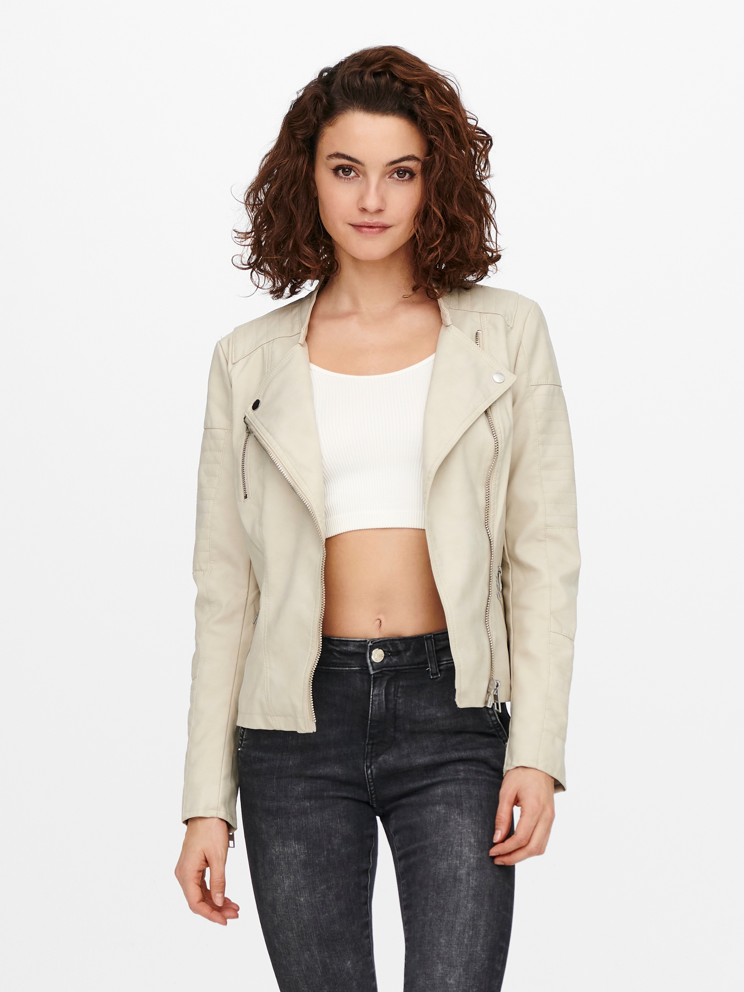 Image of ONLY Lederimitatjacke "ONLAVA FAUX LEATHER BIKER OTW NOOS" mit Biker-Details
