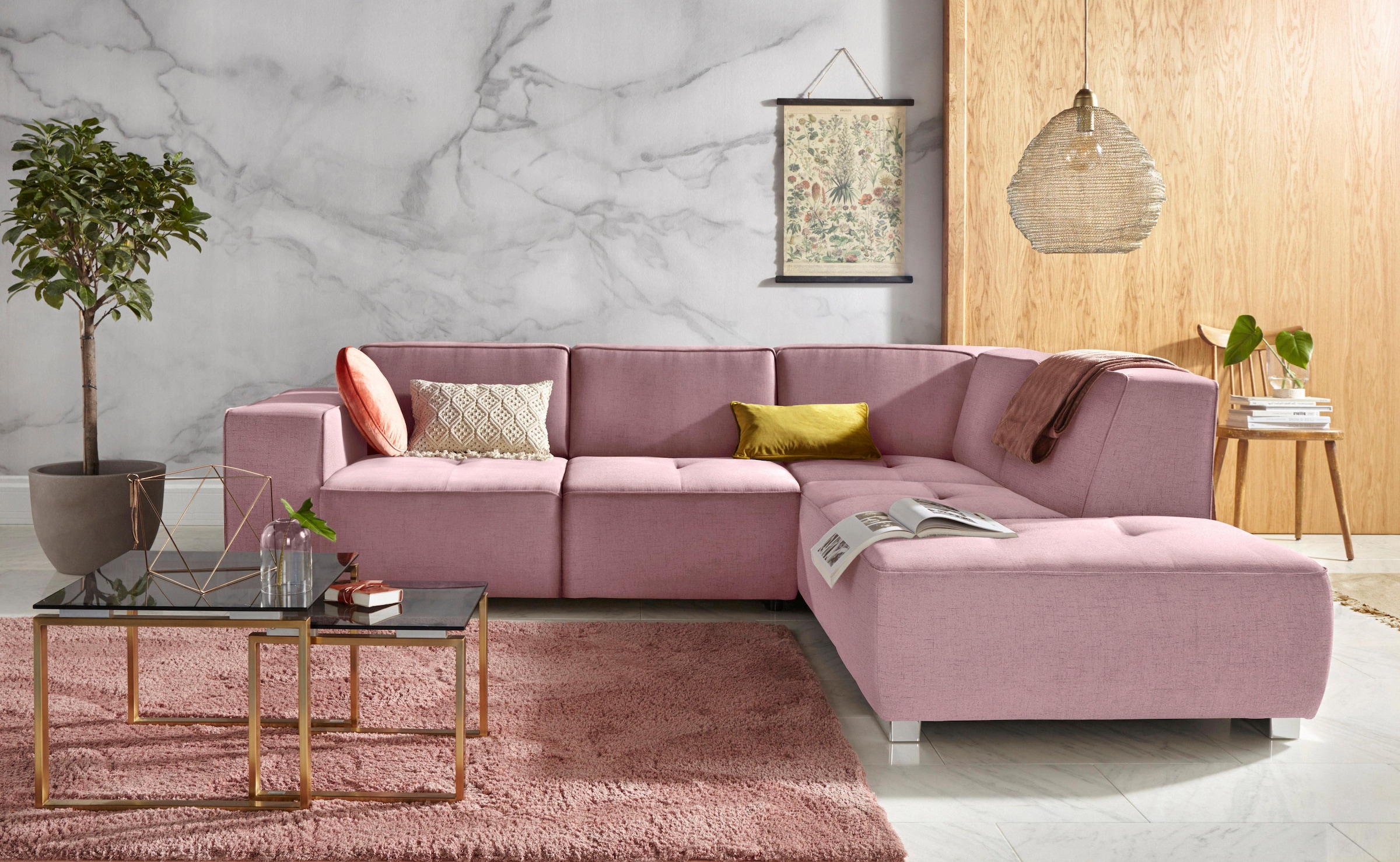 INOSIGN Ecksofa »Sapporo L-Form« wahlweise Bettfunktion oder Sitztiefenverstellung, Federkern