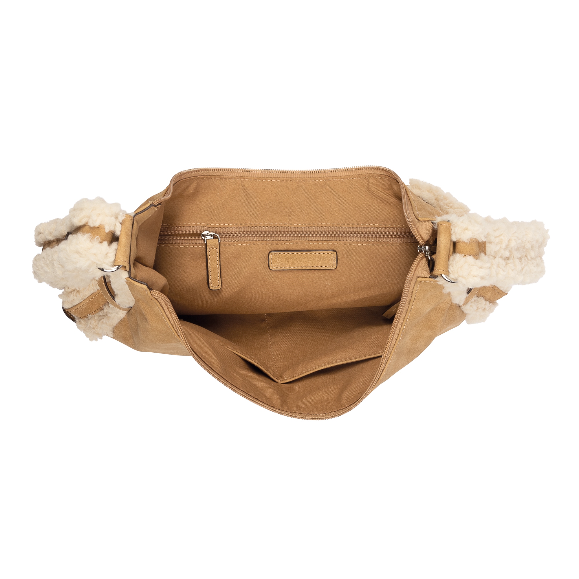 TOM TAILOR Sac à bandoulière »Neela« Sac bandoulière femme avec imitation fourrure douce sur la sangle