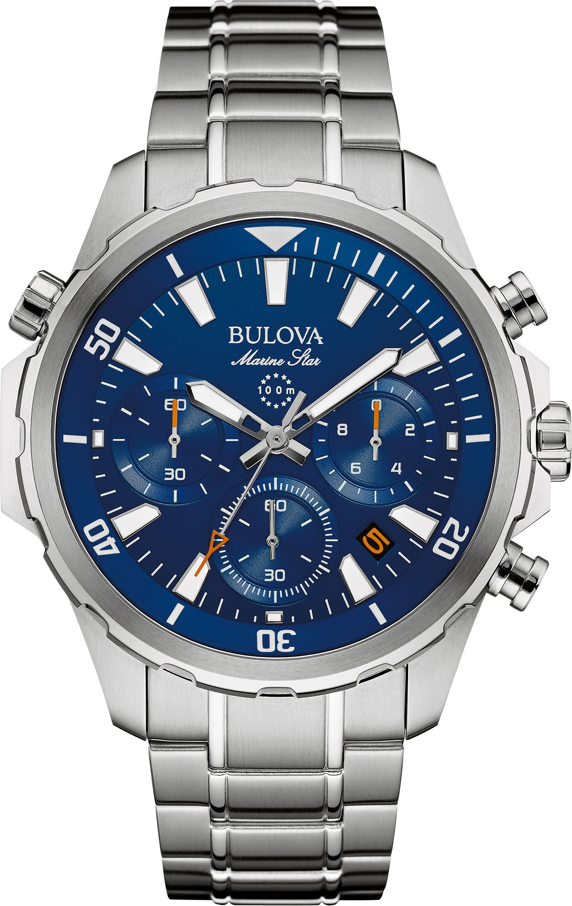 Bulova Chronograph »Marine Star«, Armbanduhr, Quarzuhr, Herrenuhr, Edelstahlarmband, Datum