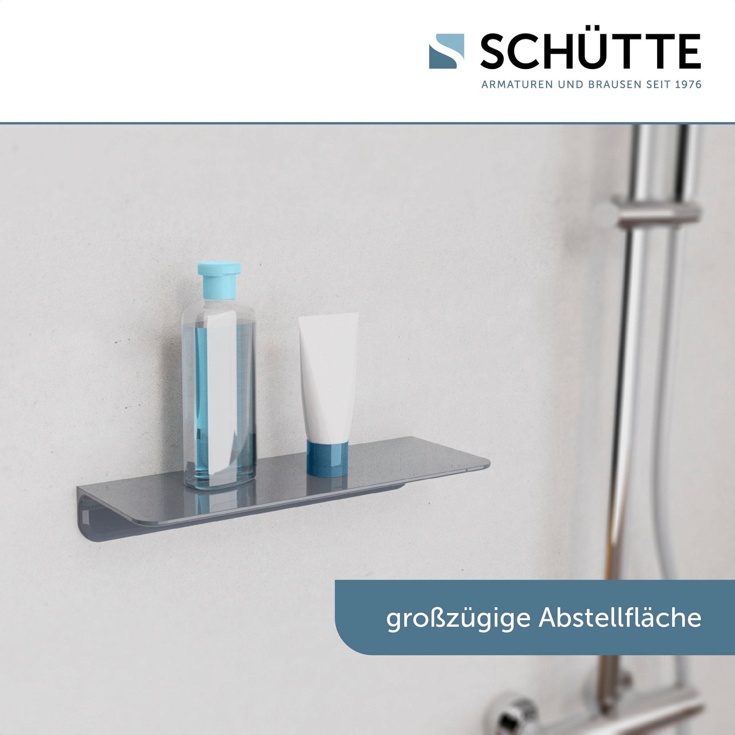 Schütte Duschregal, ohne Bohren, Bad Regal für Badezimmer in Weiss oder Anthrazit