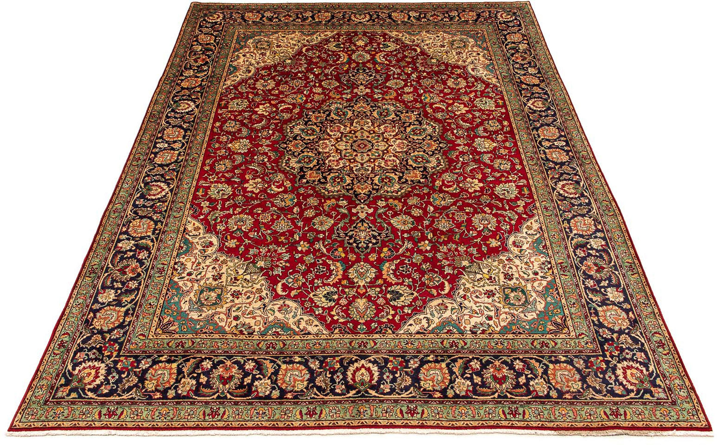 Image of morgenland Orientteppich »Perser - Täbriz - 392 x 298 cm - dunkelrot«, rechteckig, 10 mm Höhe, Wohnzimmer, Handgeknüpft, Einzelstück mit Zertifikat bei Ackermann Versand Schweiz