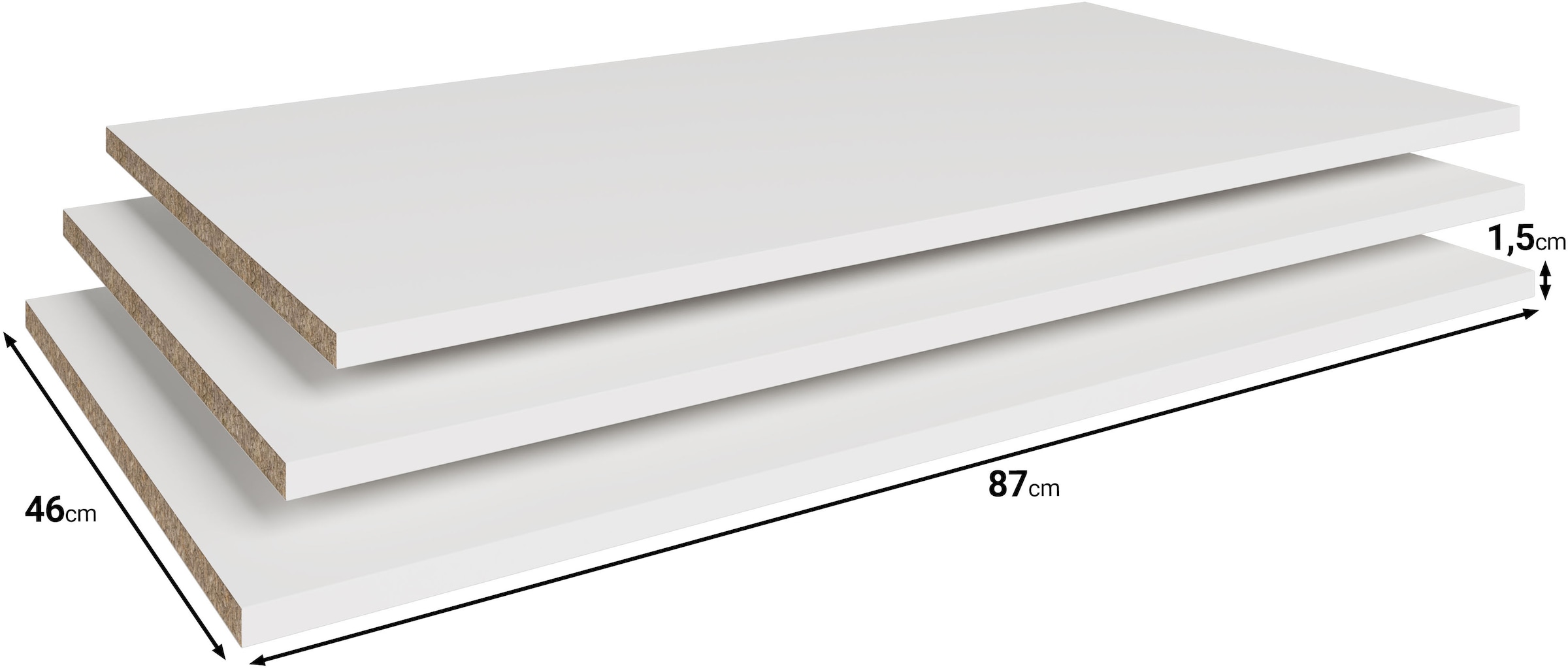 Home affaire Einlegeboden »Spirit – perfekte Stauraum-Erweiterung für deinen Kleiderschrank« 3 Stk. tlg. Passendes Set für Kleiderschränke der Serie Spirit, 87 × 46 cm