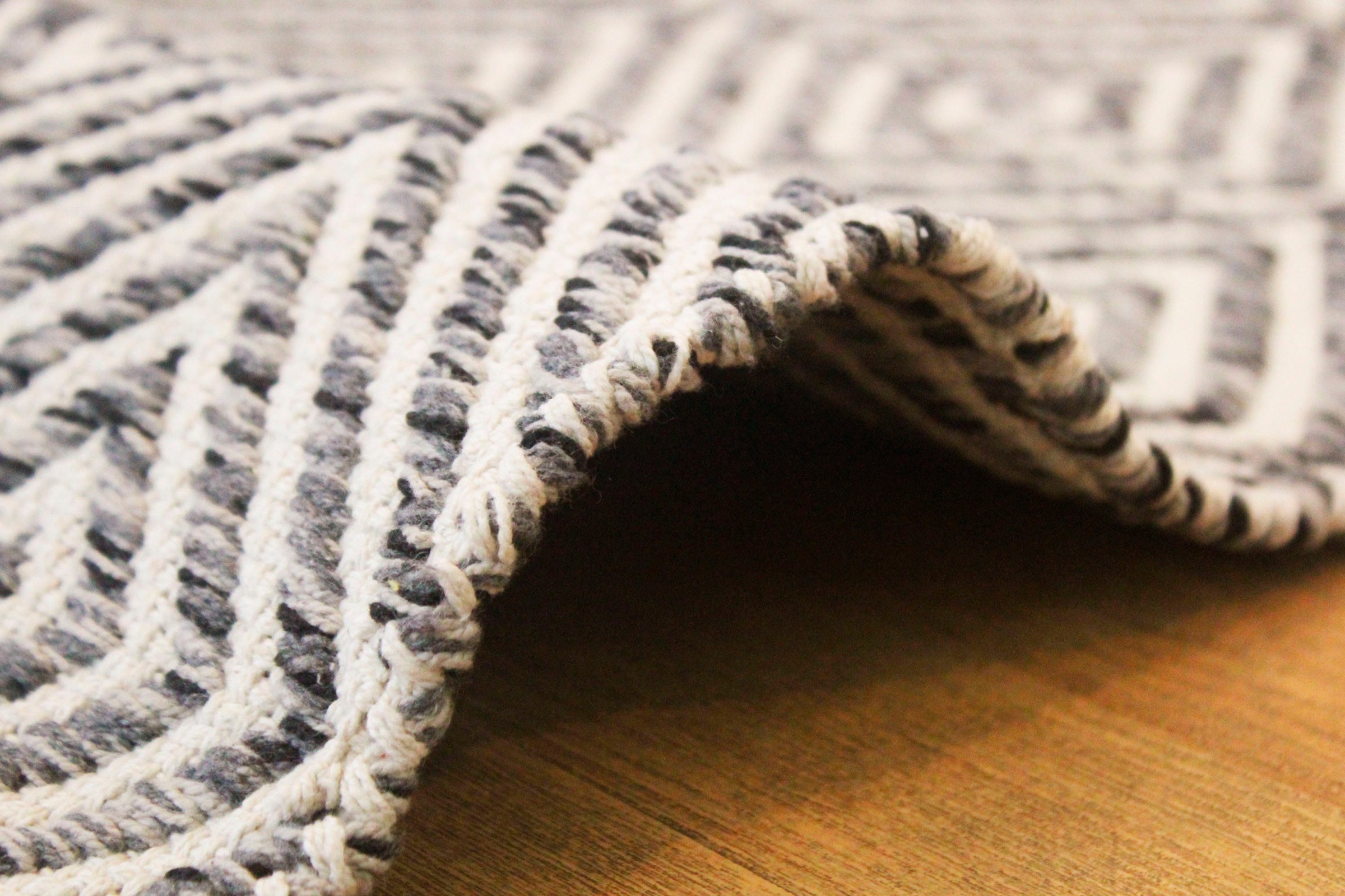 my home Teppich »Tiara«, rechteckig, 7 mm Höhe, mit Rauten-Muster, Teppich aus 100% Baumwolle