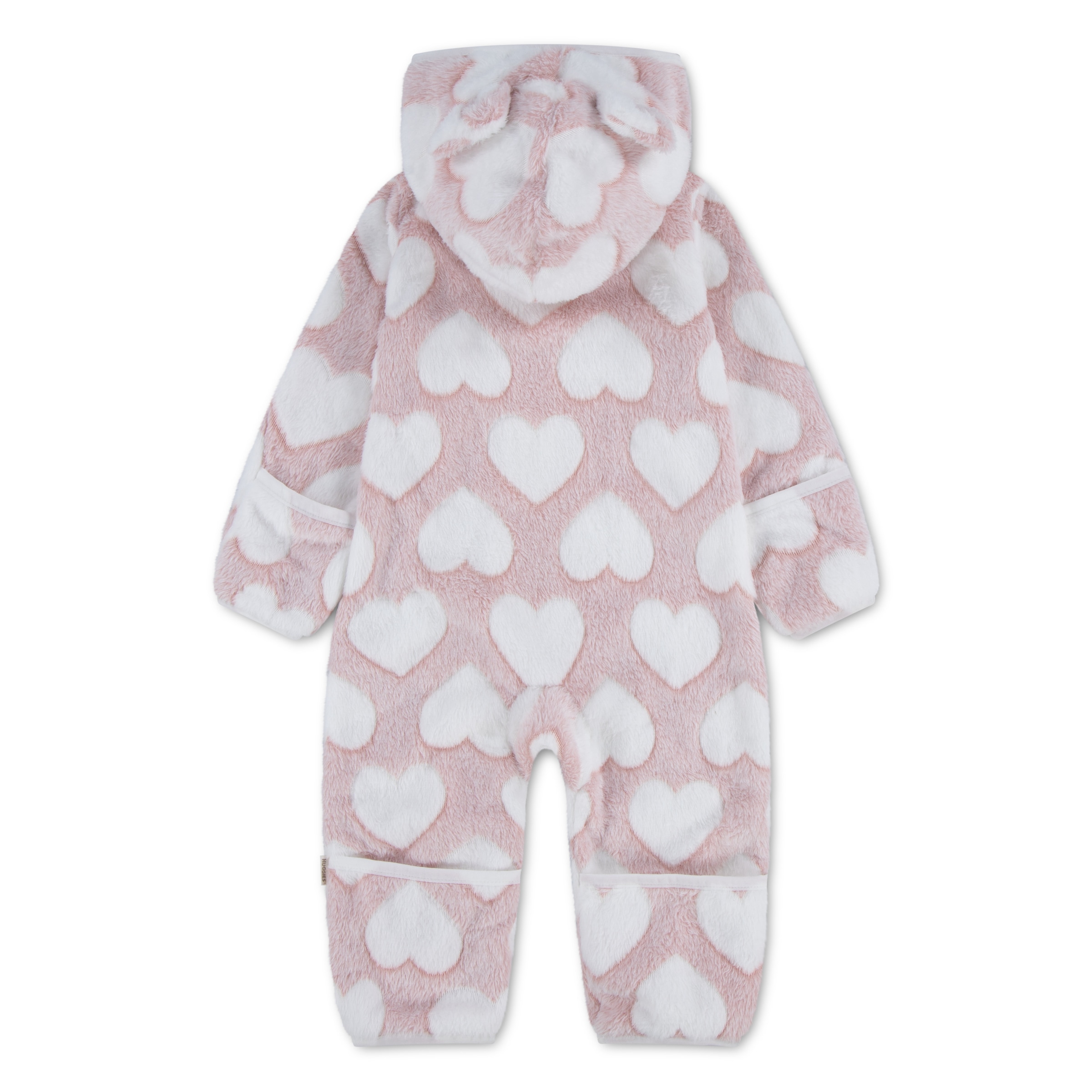 HUGGIES babywear Strampler »HUGN JACQUARD SHERPA PRAM« mit durchgehendem Reissverschluss - Teddymotiv / mit Kapuze
