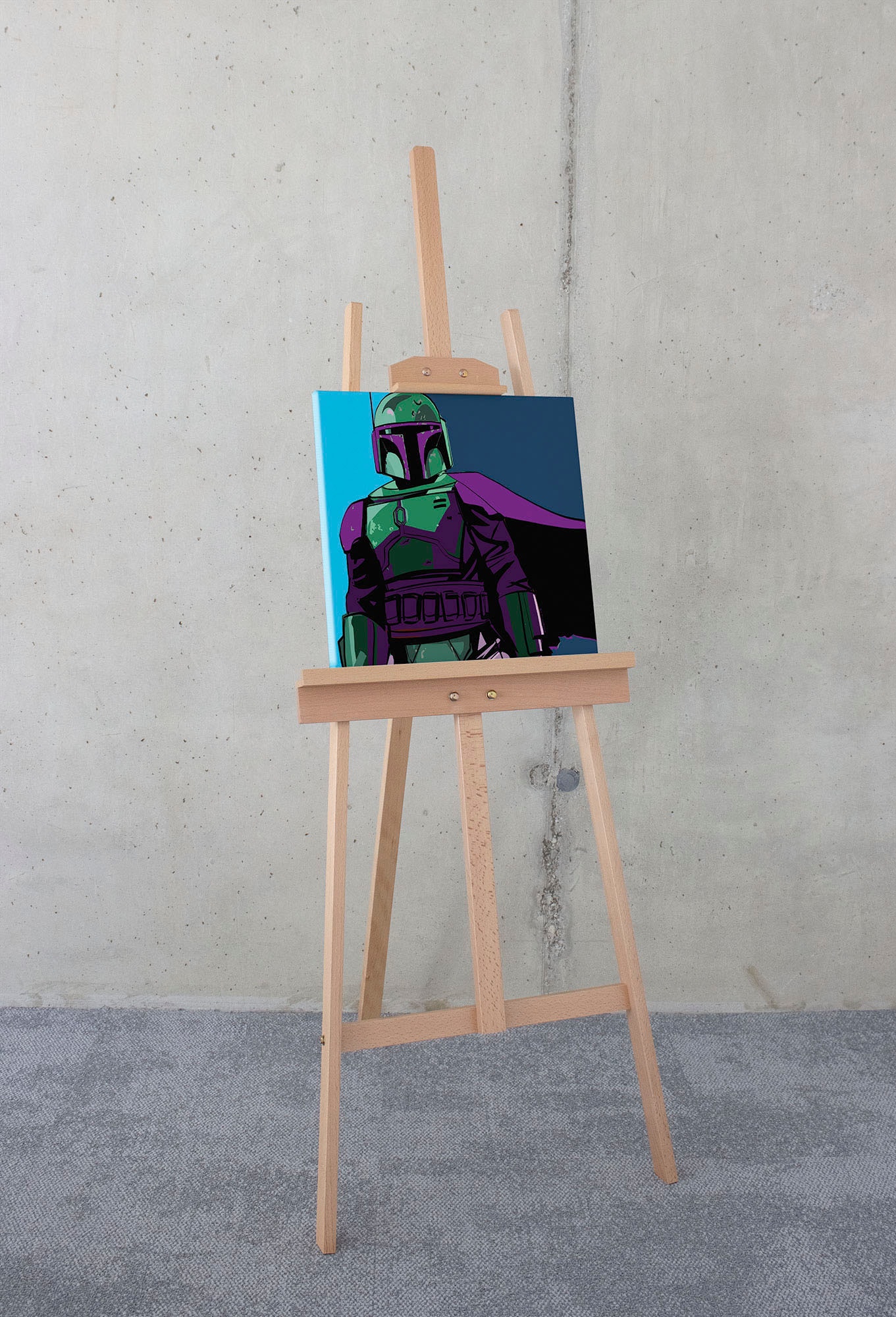 Image of Komar Leinwandbild "Star Wars Cyberart by Boba Fett - Grösse 40 x 40 cm" Disney 40 x 40 cm (Breite x Höhe), 1 Stk. tlg. Keilrahmenbild mit Echtholzrahmen, Kinderzimmer