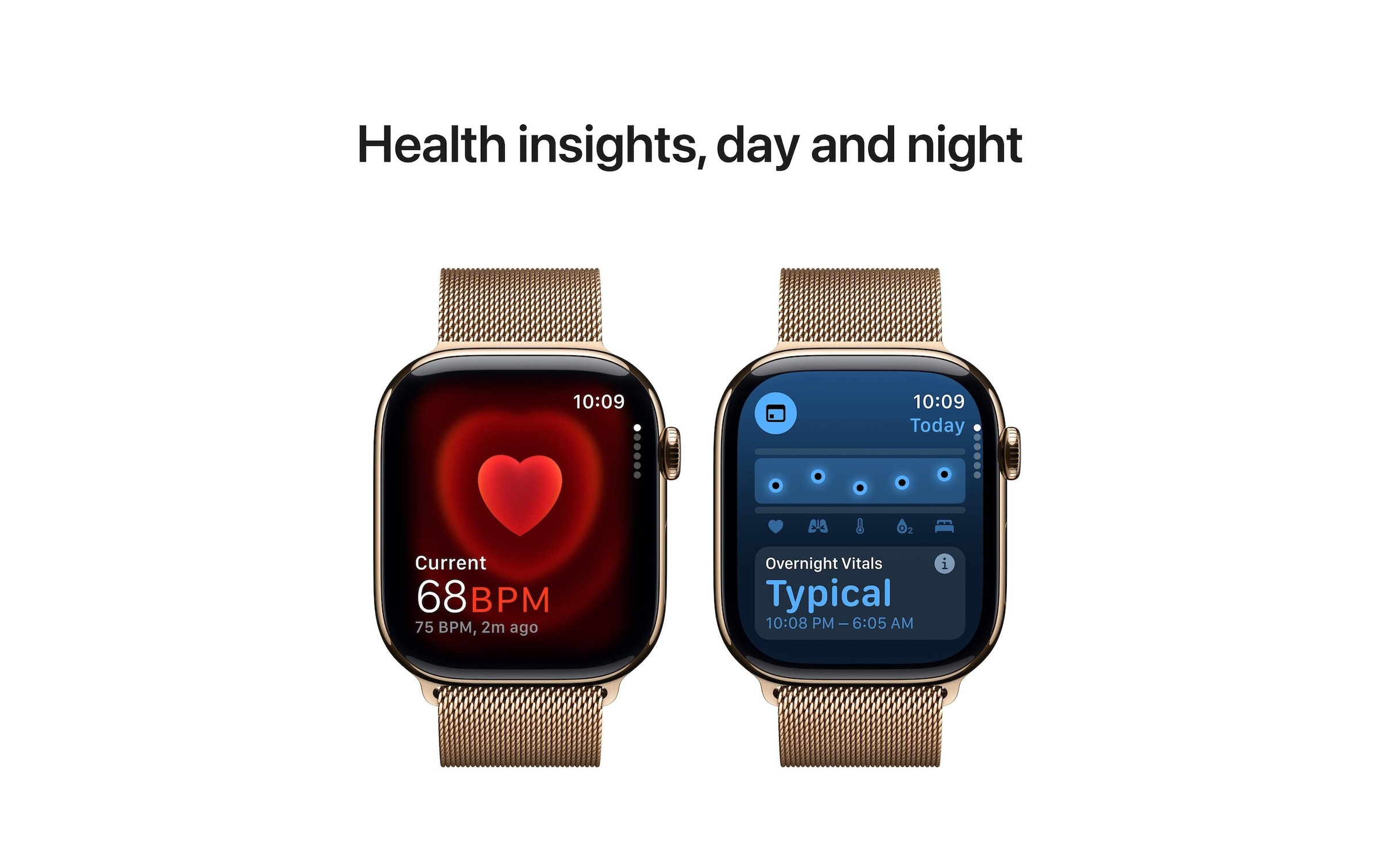 Apple Watch Series 10 Titan, 46 mm, GPS + Cellular, Milanese Loop S/M, Goldfarben