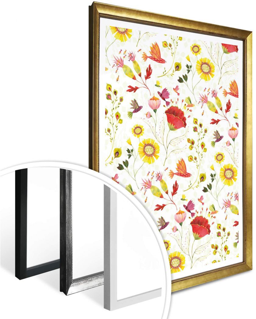 kaufen Wandposter Poster, Blumen«, Bild, St.), Wandbilder Wall-Art (1 günstig »Märchen Florale Pflanzen, Poster Wandbild,