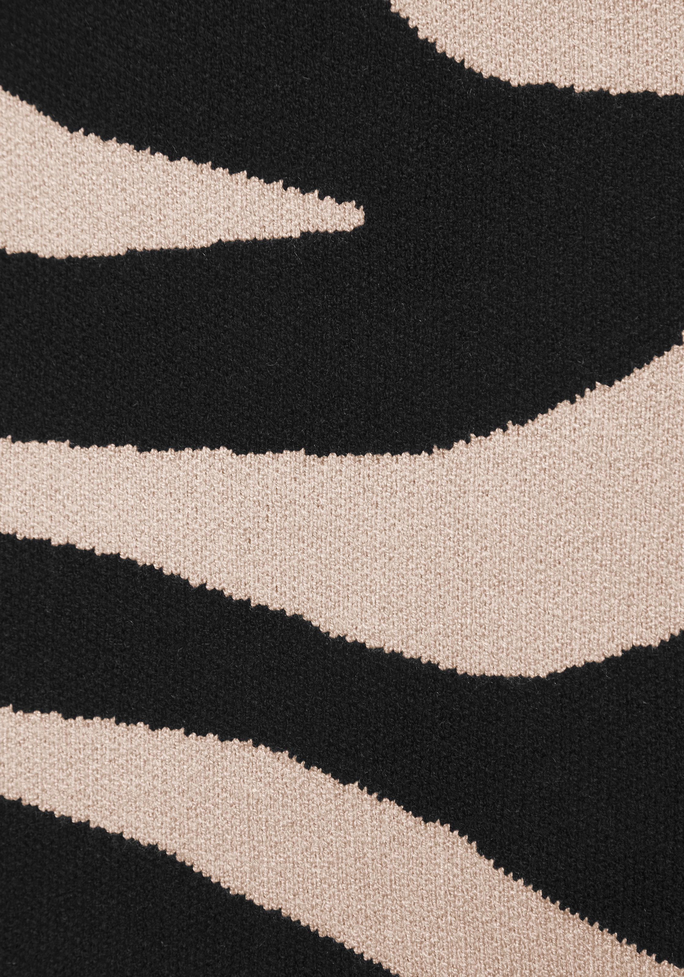 LASCANA Jupe en tricot »mit Animalmuster und leicht ausgestellter Passform« mini-jupe en tissu tricoté doux, jupe courte avec taille élastique