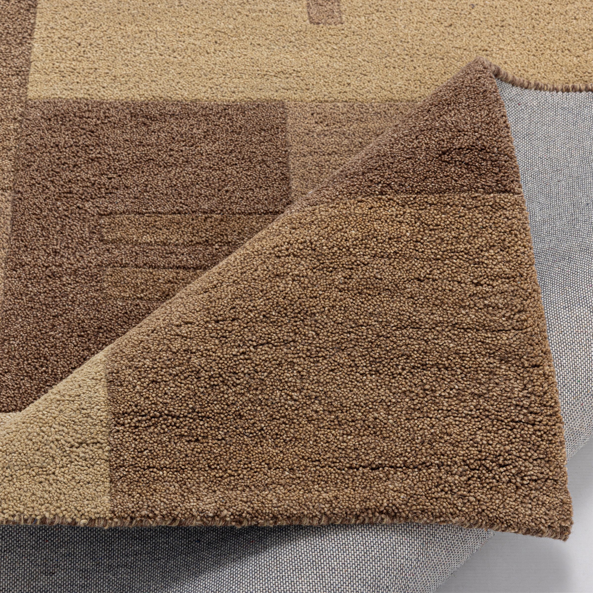 THEKO Tapis en laine »Gabbeh Kästchen, Patchwork Design, reine Wolle« Rectangulaire 14 mm Höhe Tons naturels, salon, chambre à coucher, salle à manger
