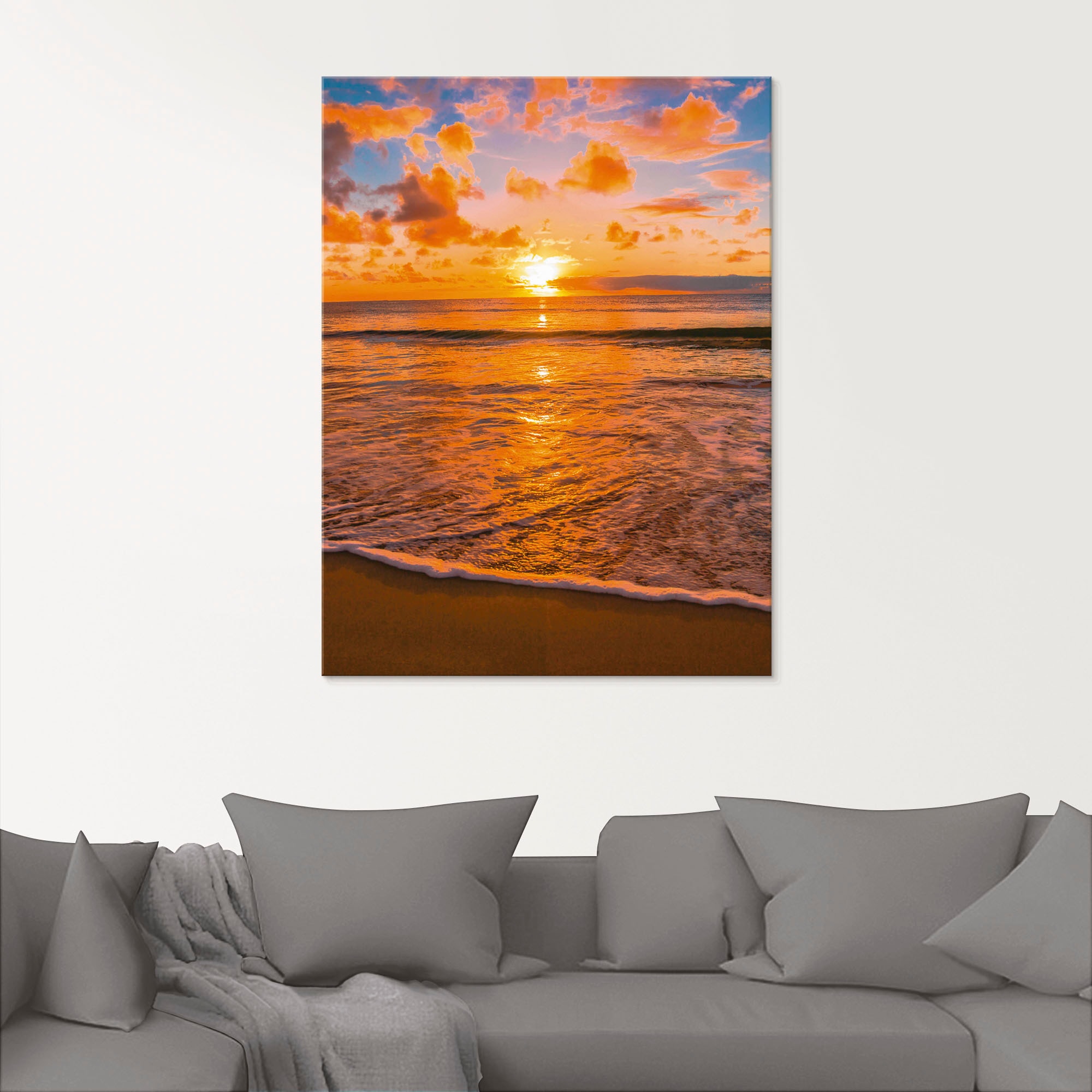 Artland Glasbild »Sonnenuntergang am Strand«, Sonnenaufgang & -untergang, (1 St.), in verschiedenen Grössen