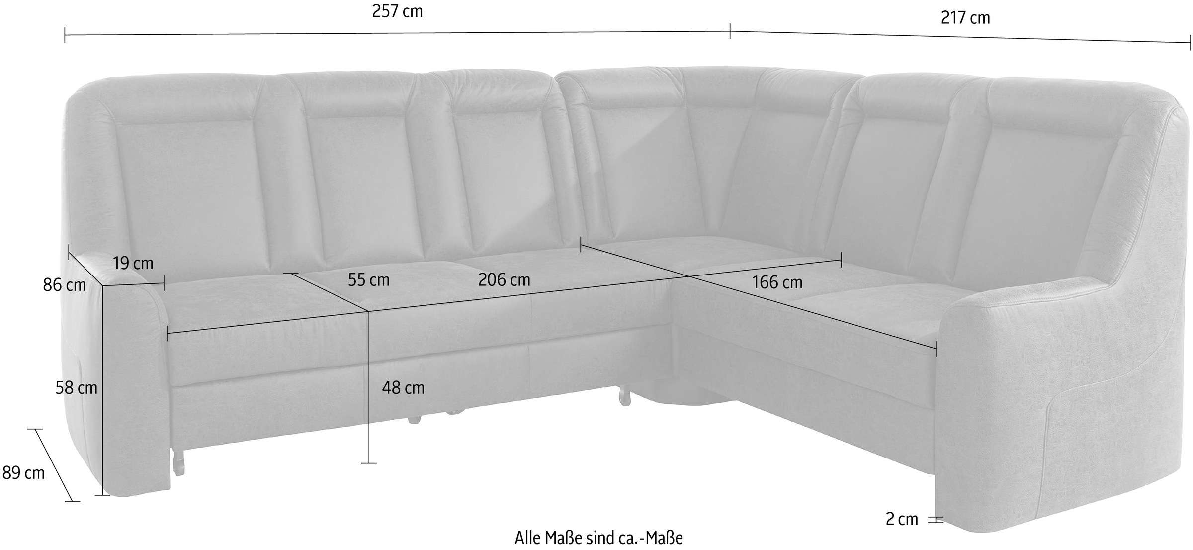 sit&more Ecksofa »Melissa L-Form«, klassisches Polsterprogramm, wahlweise Bettfunktion und Schubkasten
