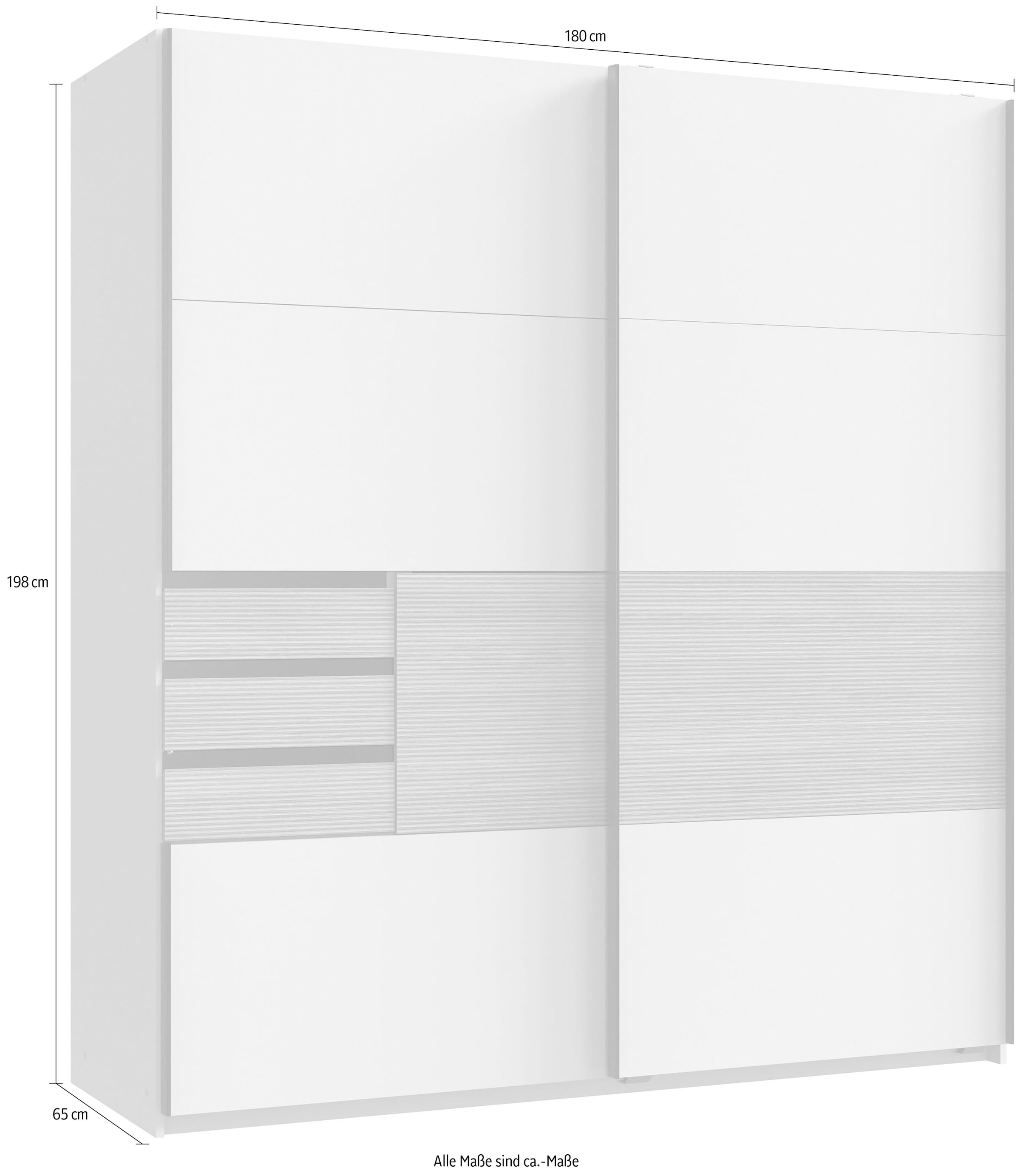 Wimex Schwebetürenschrank »Bremen in der Breite 180cm, wahlweise mit Spiegel« mit moderner Multiplex Optik, inkl. Schubladen